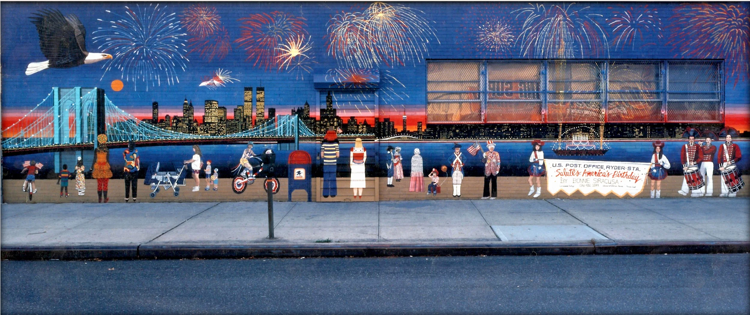 Brooklyn Bridge Fireworks 40in. X 16.75in..jpg