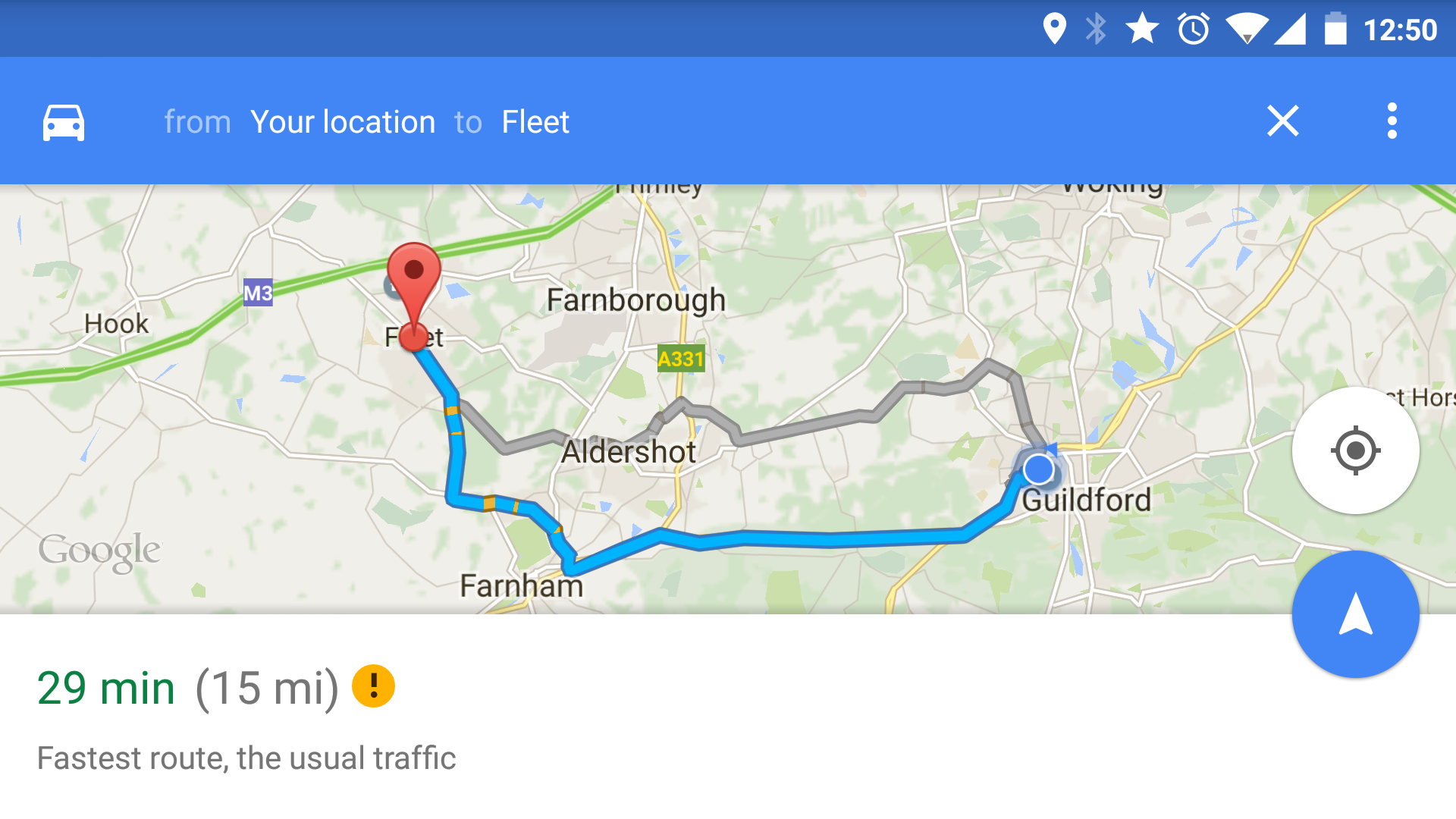 Google letting you choose the best route
