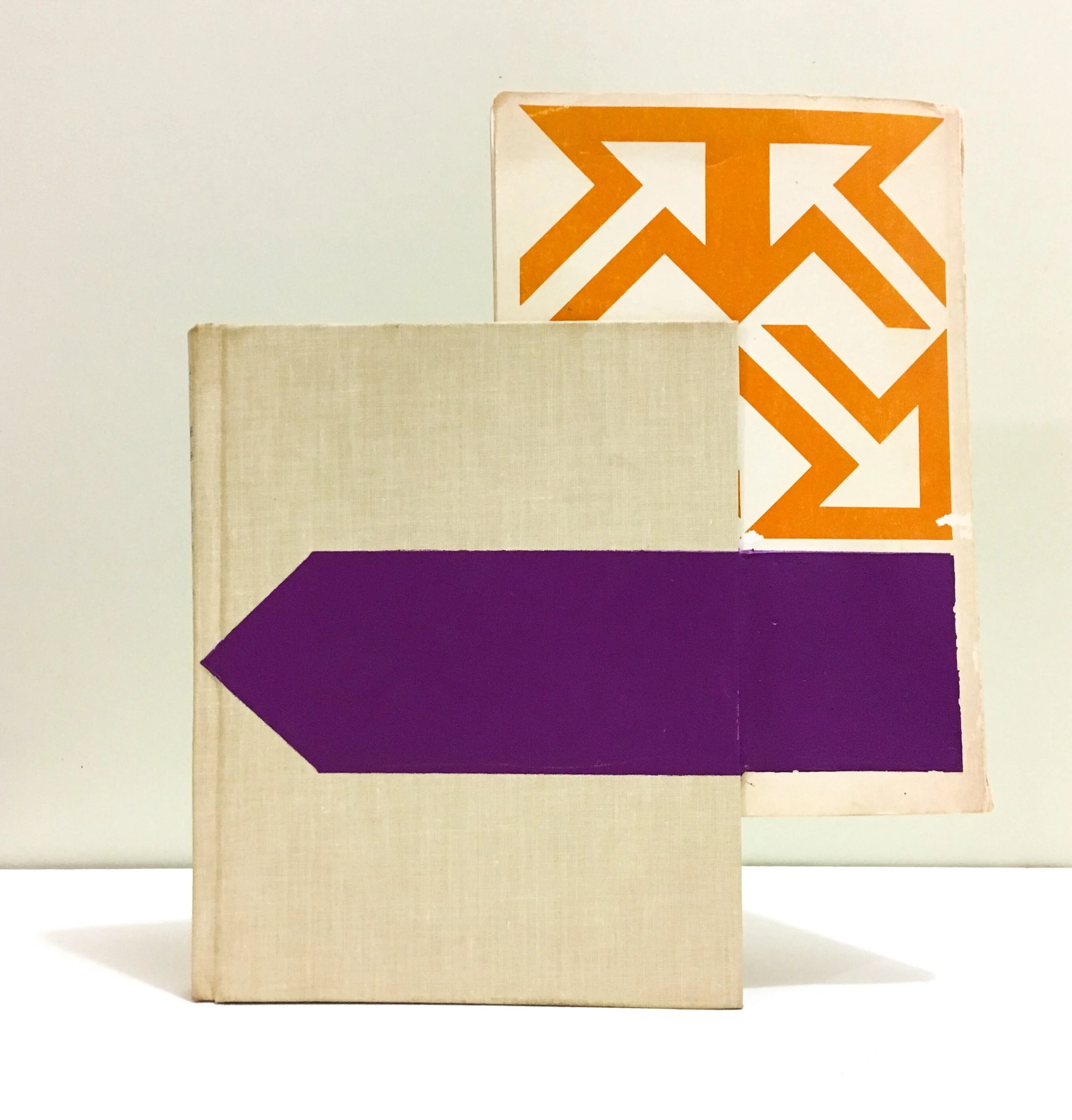 Problems, Decisions/Mask Magic 2019 acrylic on weeded books