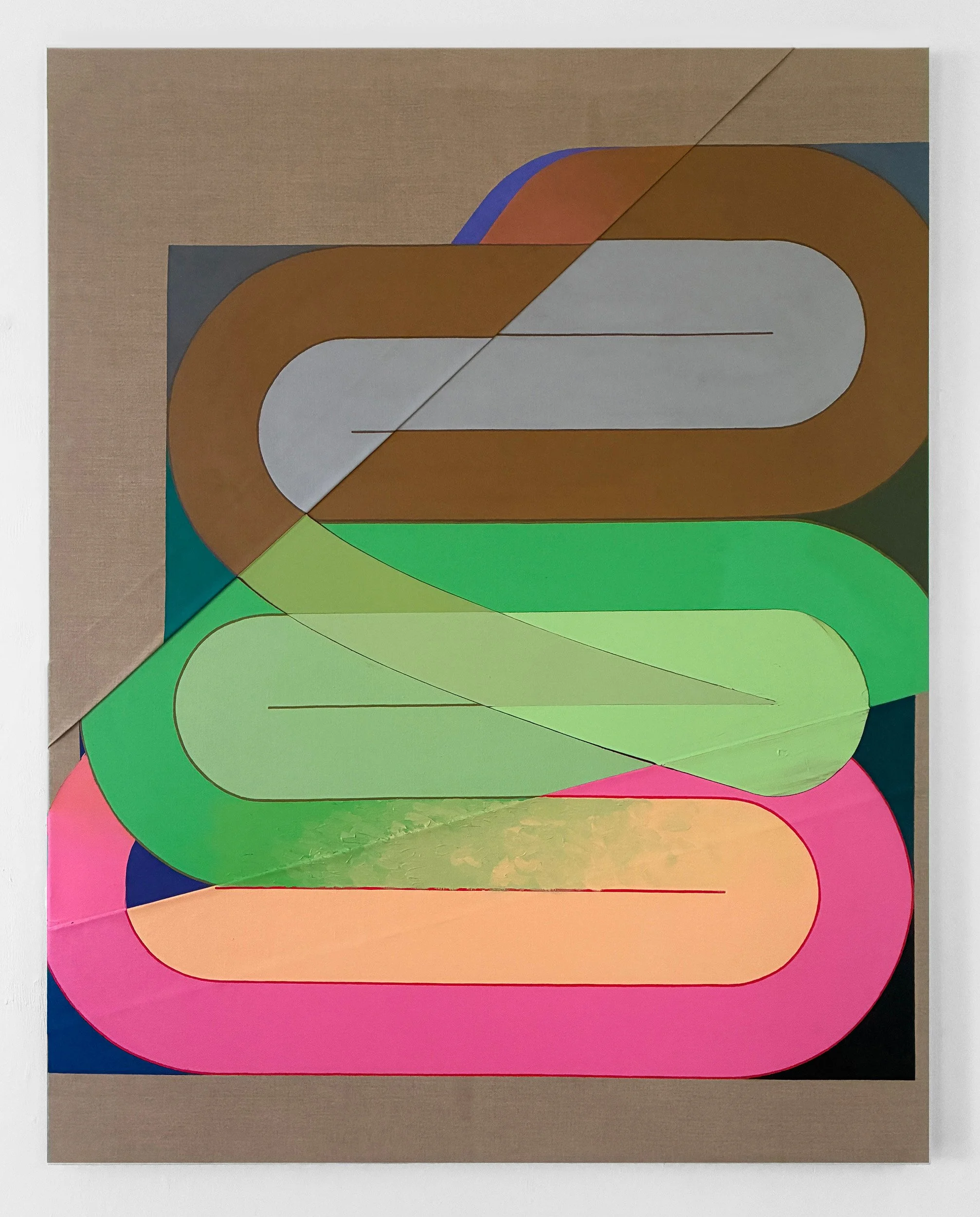Comparative Difficulties 2024, acrylic on linen, 66 x 52in 