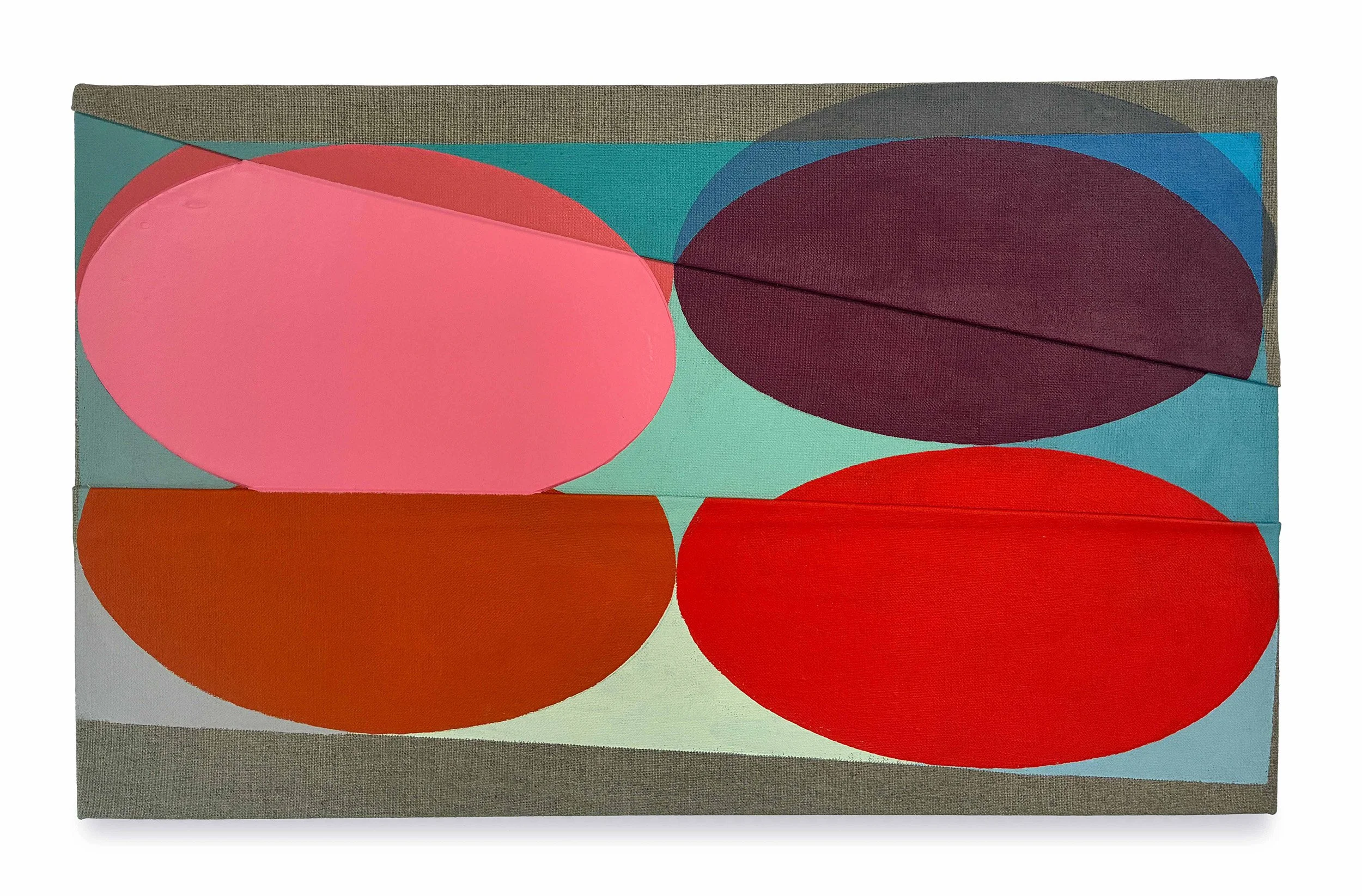 Taken and Mistook 2025, acrylic on linen, 14.25 x 24in