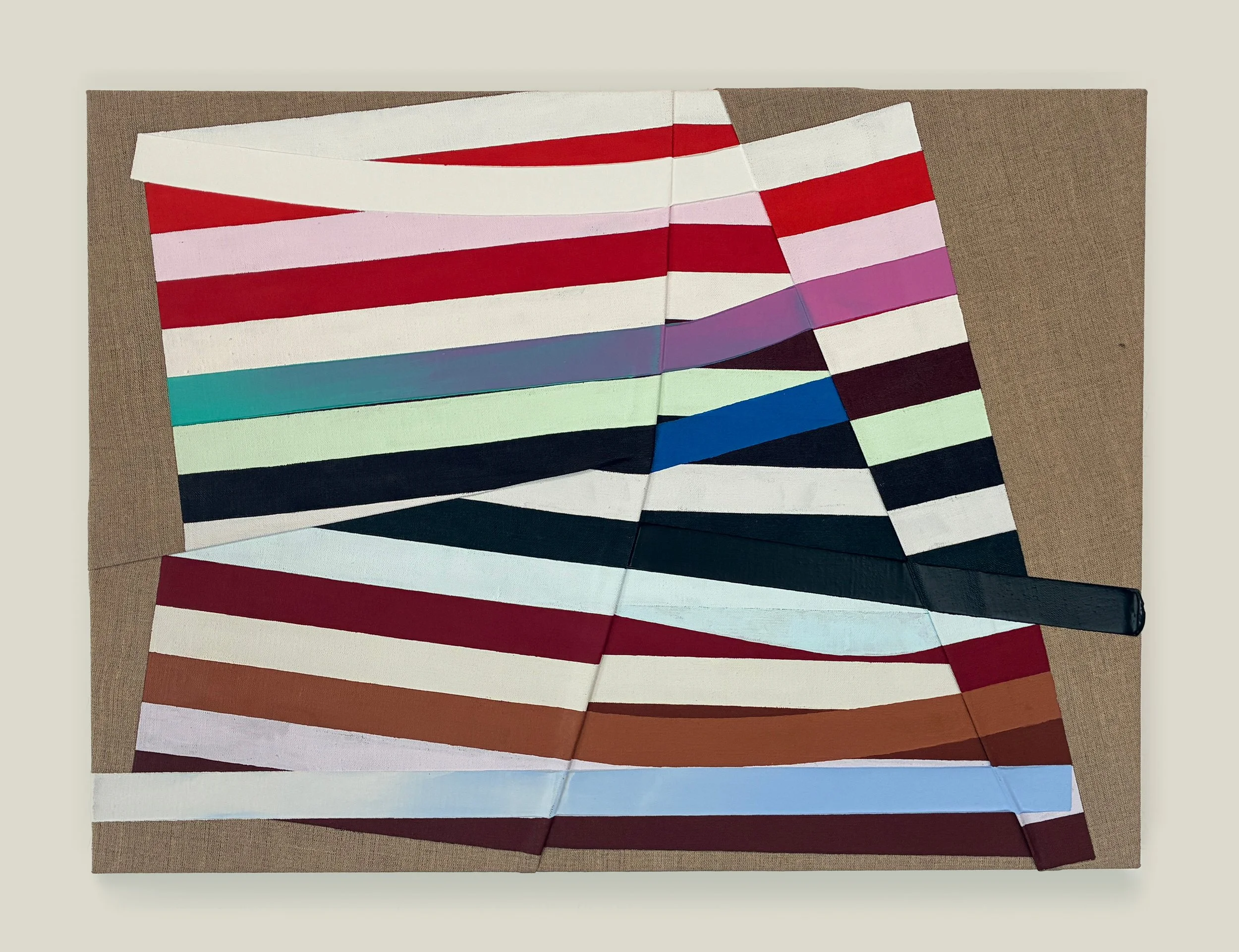 Stripes 2021, acrylic on folded linen, 20 x 27