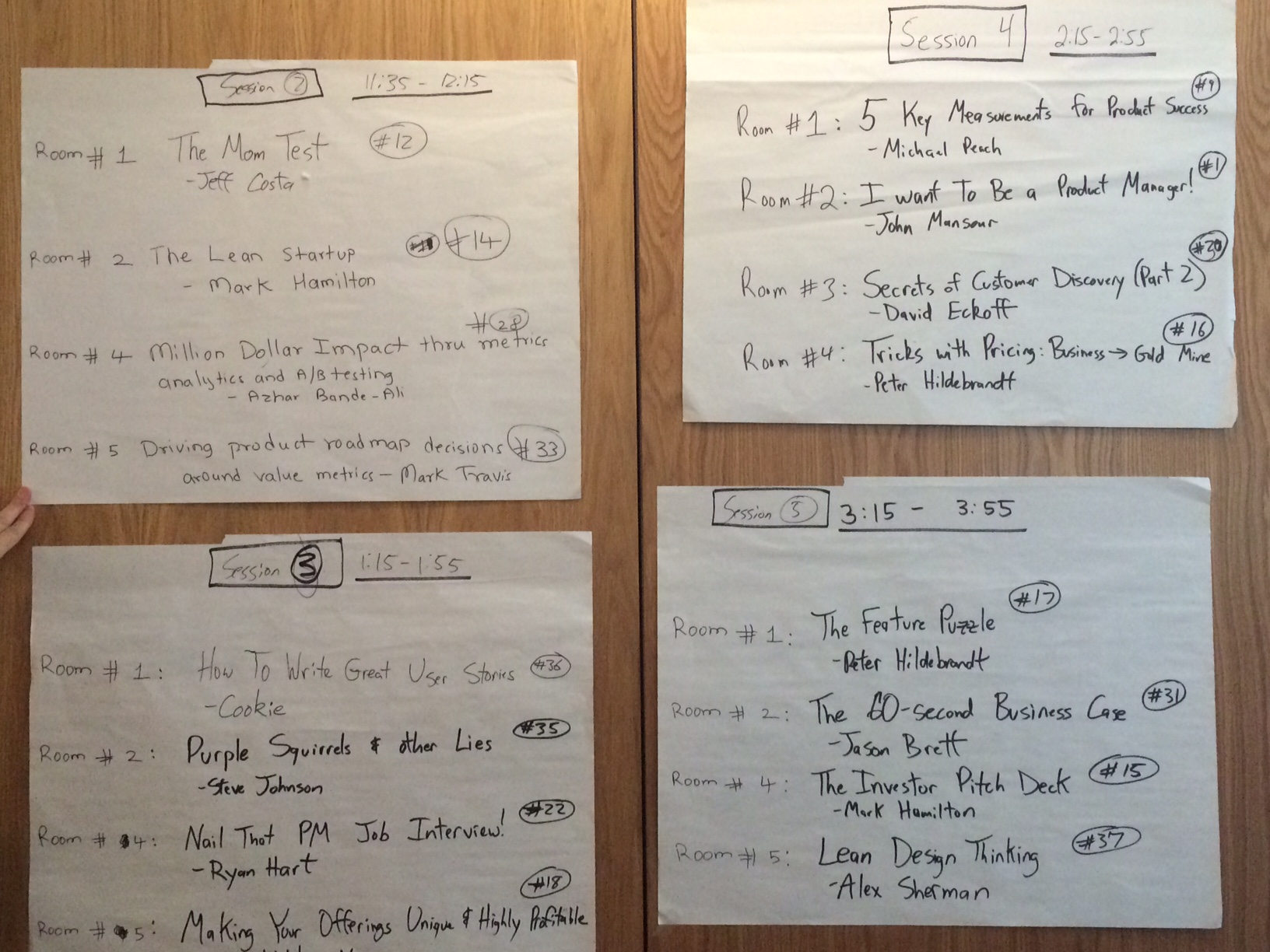 On the fly session agenda