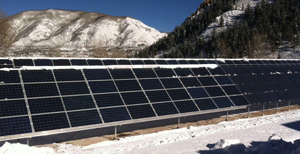  In 2009 and 2011, the city installed photovoltaic capacity at the water treatment plant.  Photo credit: City of Aspen  