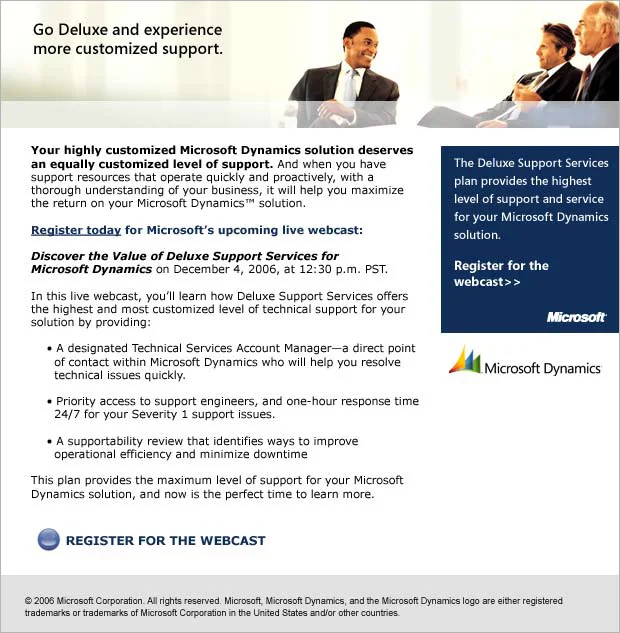 Microsoft Standard "To Customer" Email