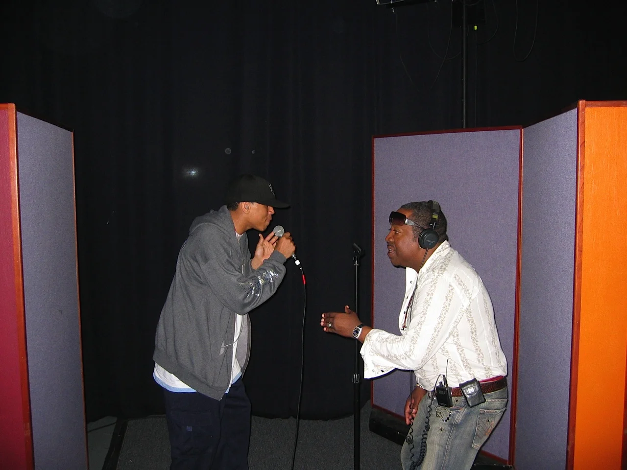 Working on live show vocals with Chris Brown