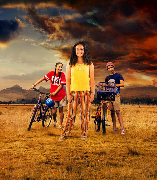 Mairehau Grace, Kyliric Masella and Tjiirdm McGuire, NITV Promotional Still. Photo supplied by Magpie Pictures/NITV/SBS, Production Stills by Julian Panetta.