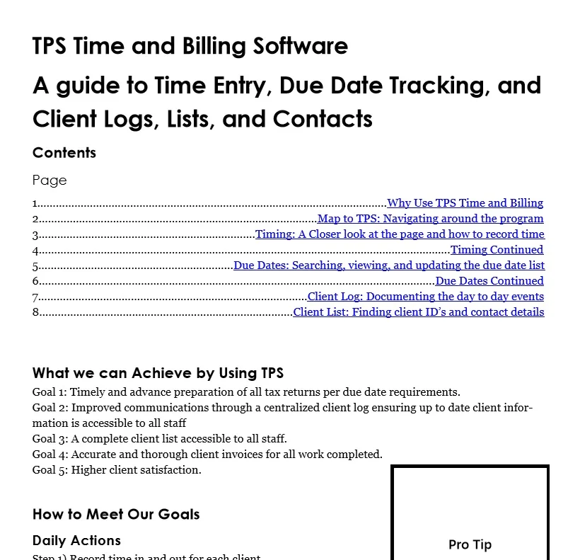 TPS Time and Billing Software