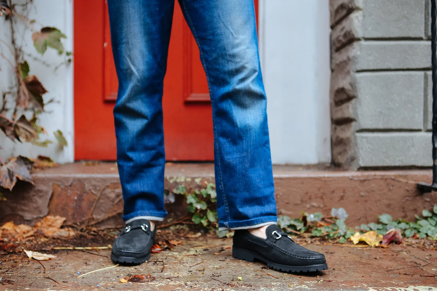 Robert Graham Redzone Embroidered Suede Bit Loafers in Black  Men main image 4