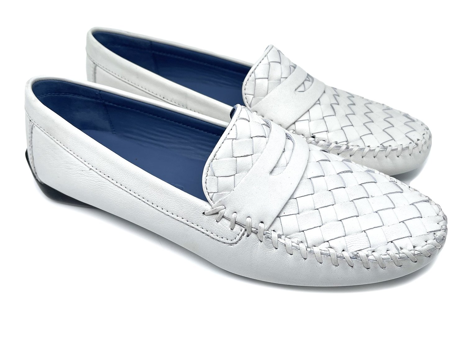Robert Graham Verrazano Paisley Driving Loafers in White Leather Size 9.5 Black Leather Upper Paisley Casual Shoes for Men for sale | eBay main image 4