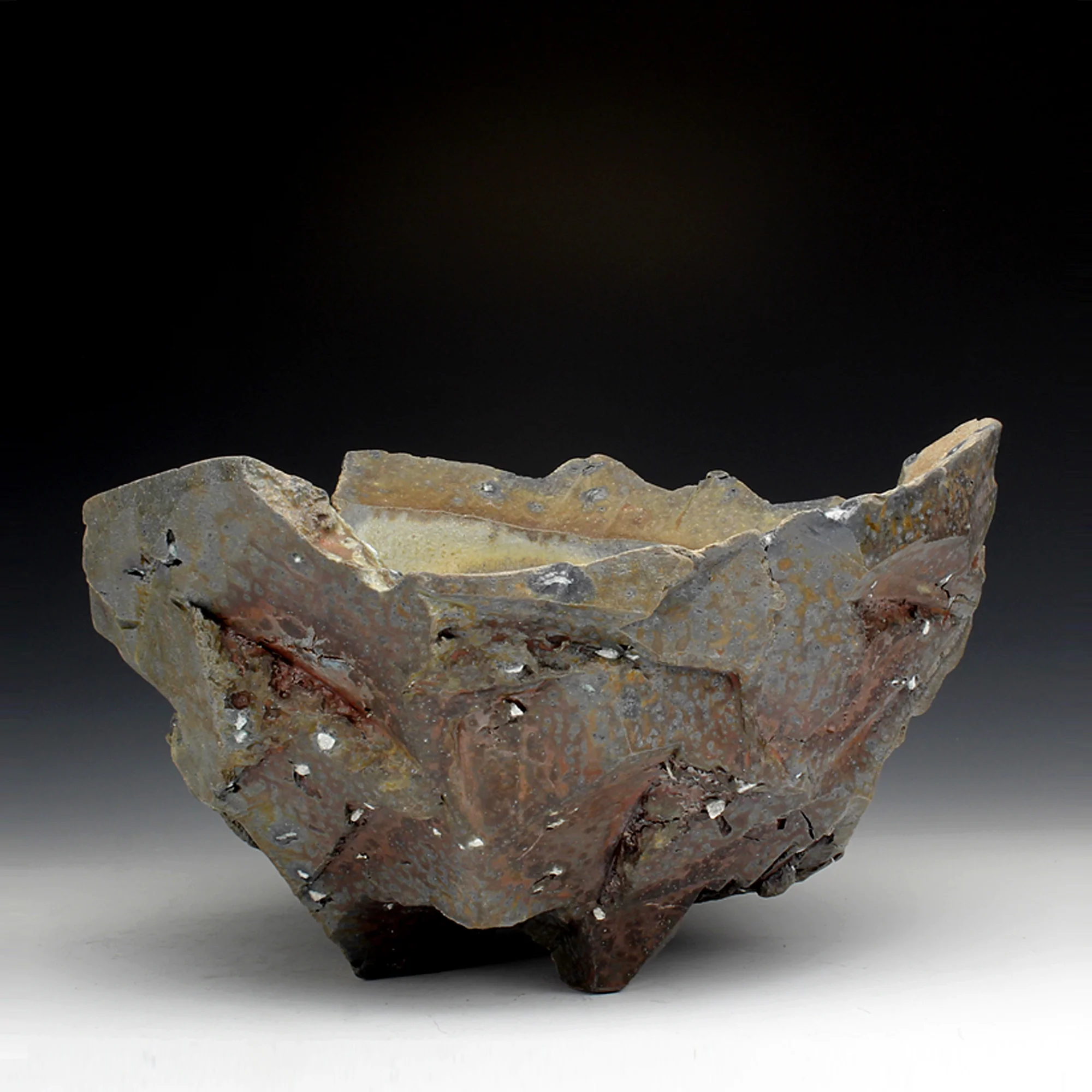 Serving Bowl 8" x 10" x 10" Wood fired stoneware, quartz, glaze 2016
