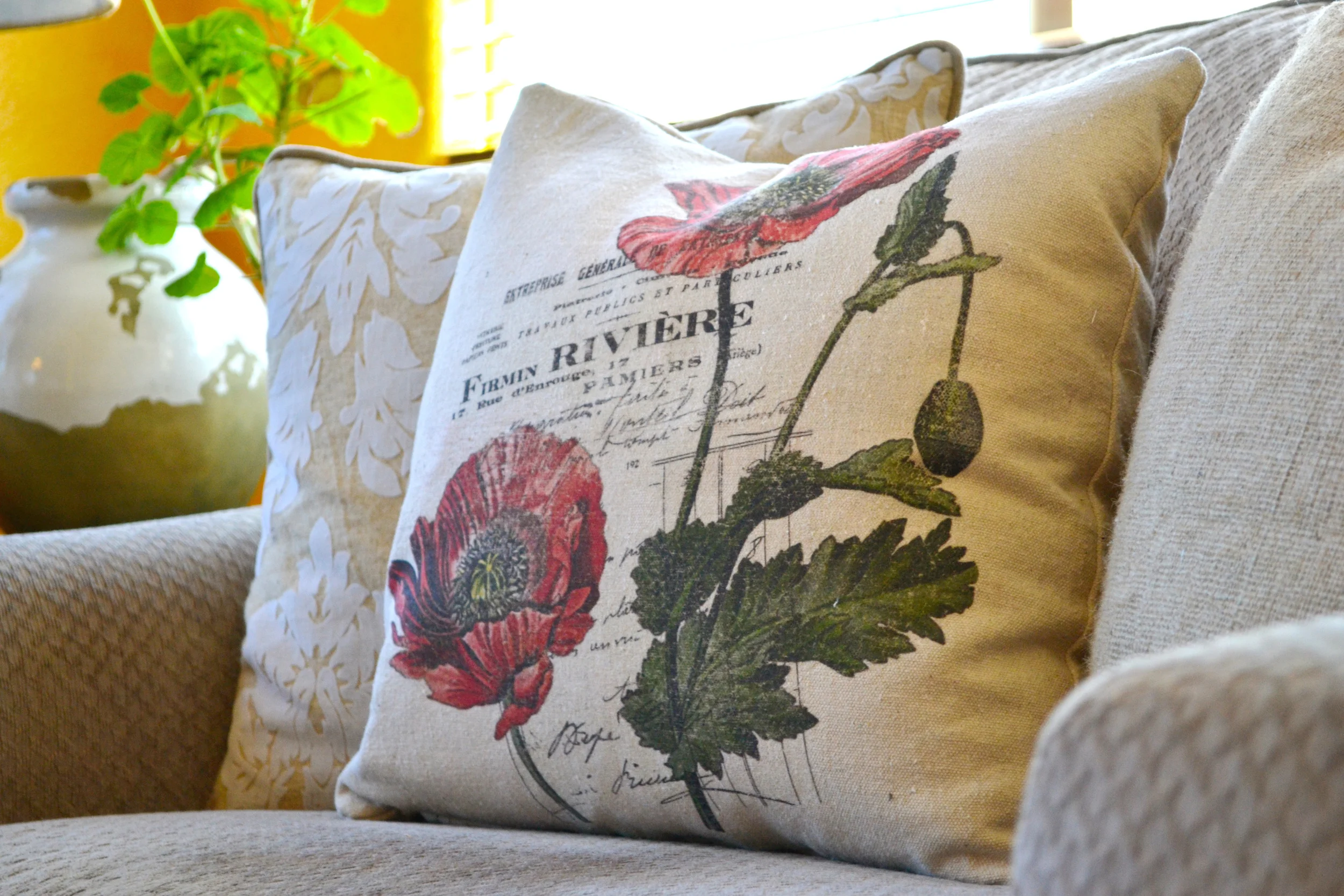 One of my pillows - oh, how styles have changed!