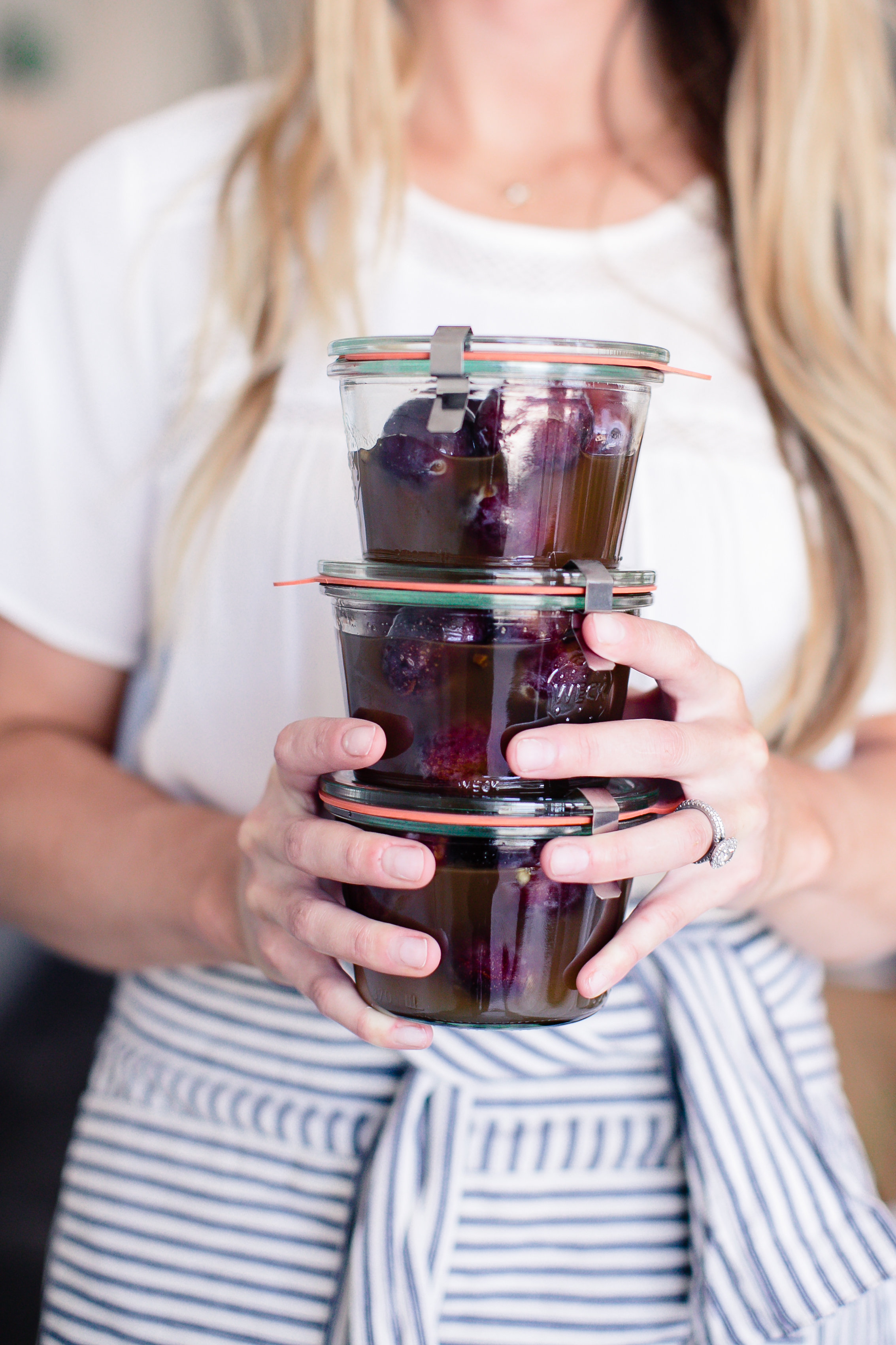 homemade picked plums in canning jars