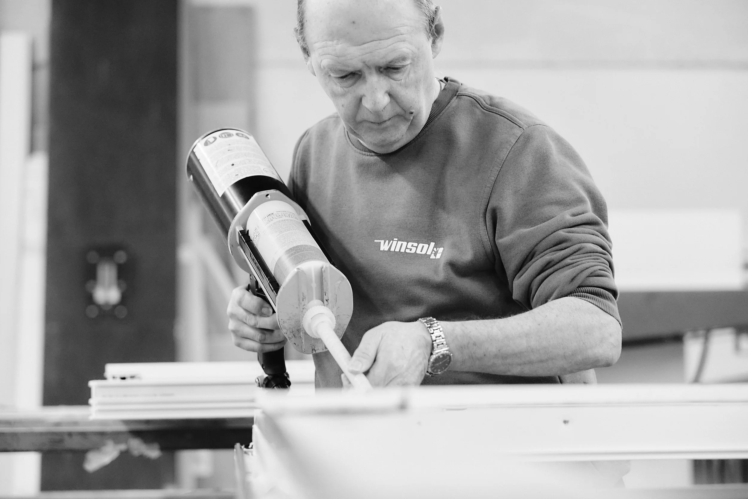 Trotse arbeiders bij Winsol