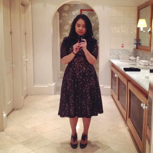 The selfie in the posh bathroom.