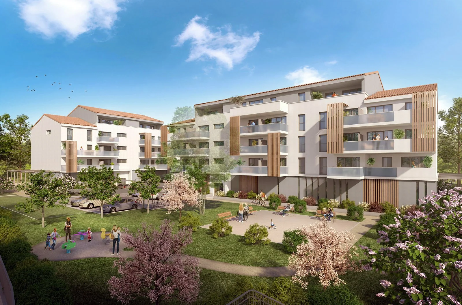 Image de promotion immobilière, vue jardin