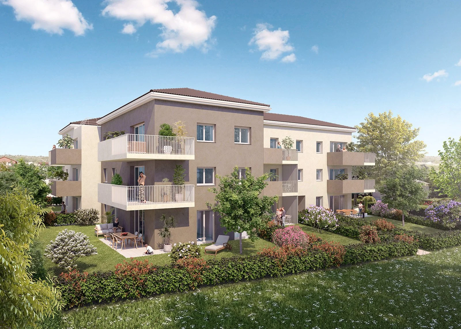 Visuels de commercialisation Coop Habitat Bourgogne / Procivis pour la résidence "La Canopée”