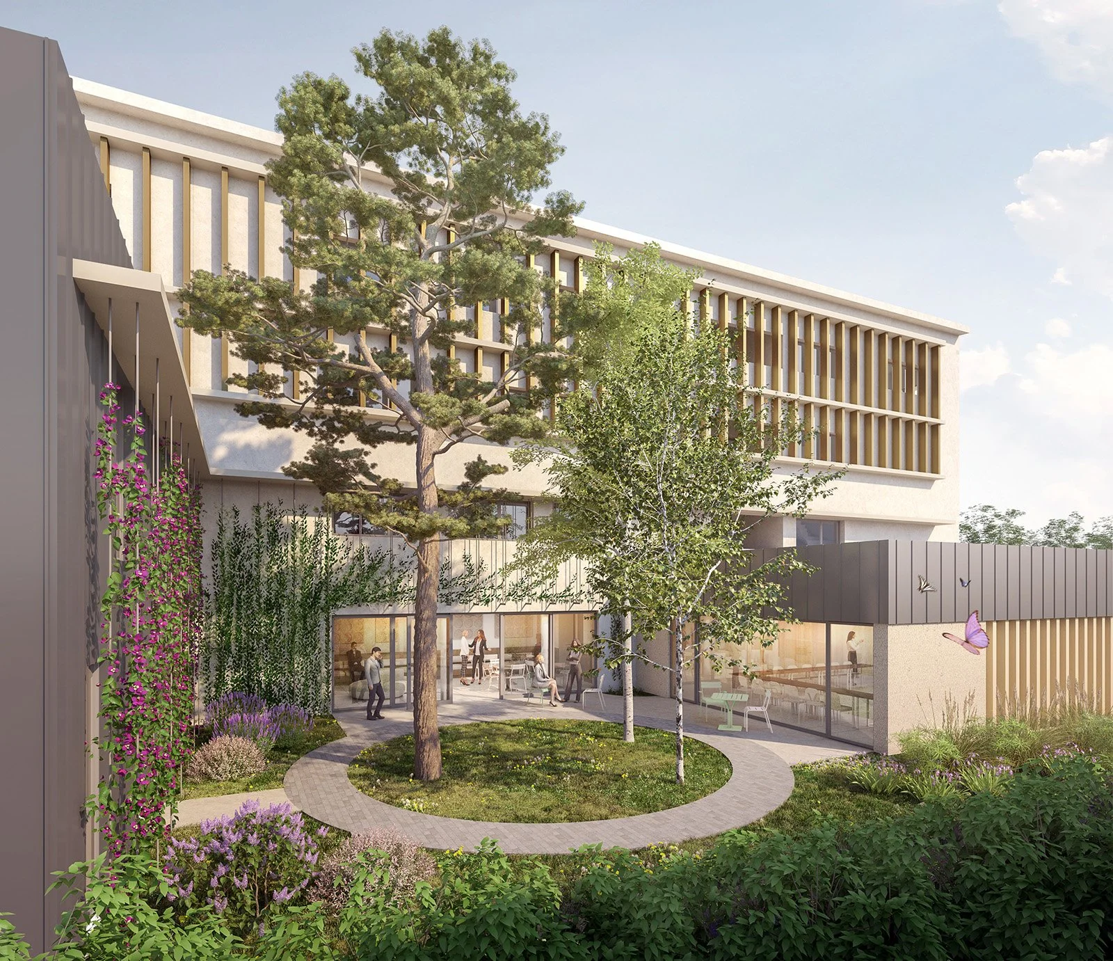 Perspective 3D concours Cantal Habitat Aurillac vue jardin