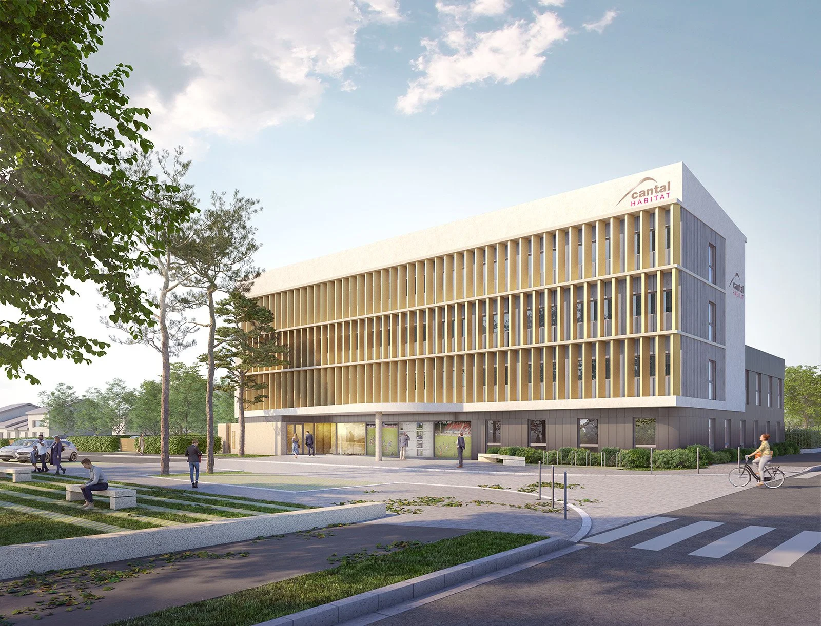 Perspective 3D concours Cantal Habitat Aurillac vue boulevard