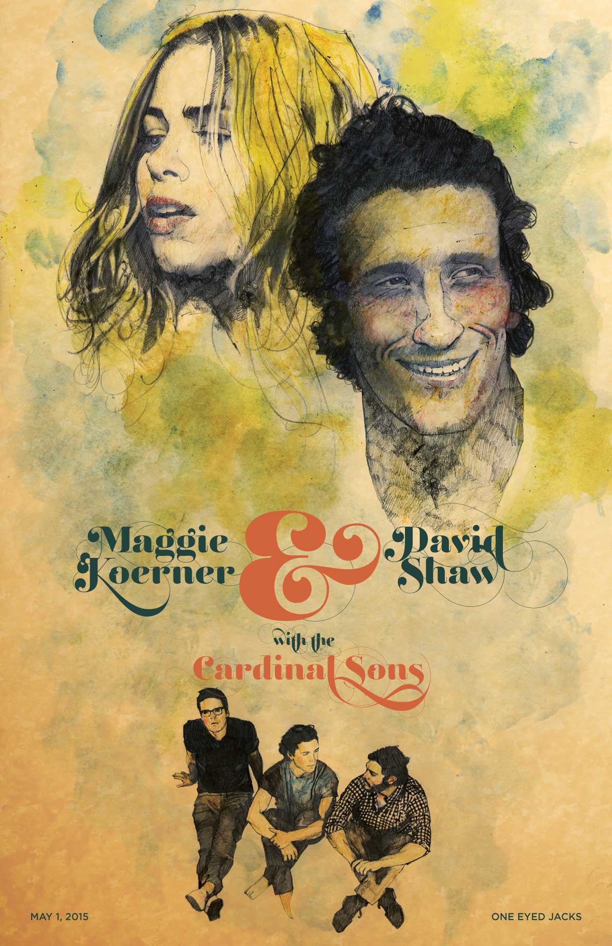 Maggie Koerner & David Shaw with the Cardinal Sons