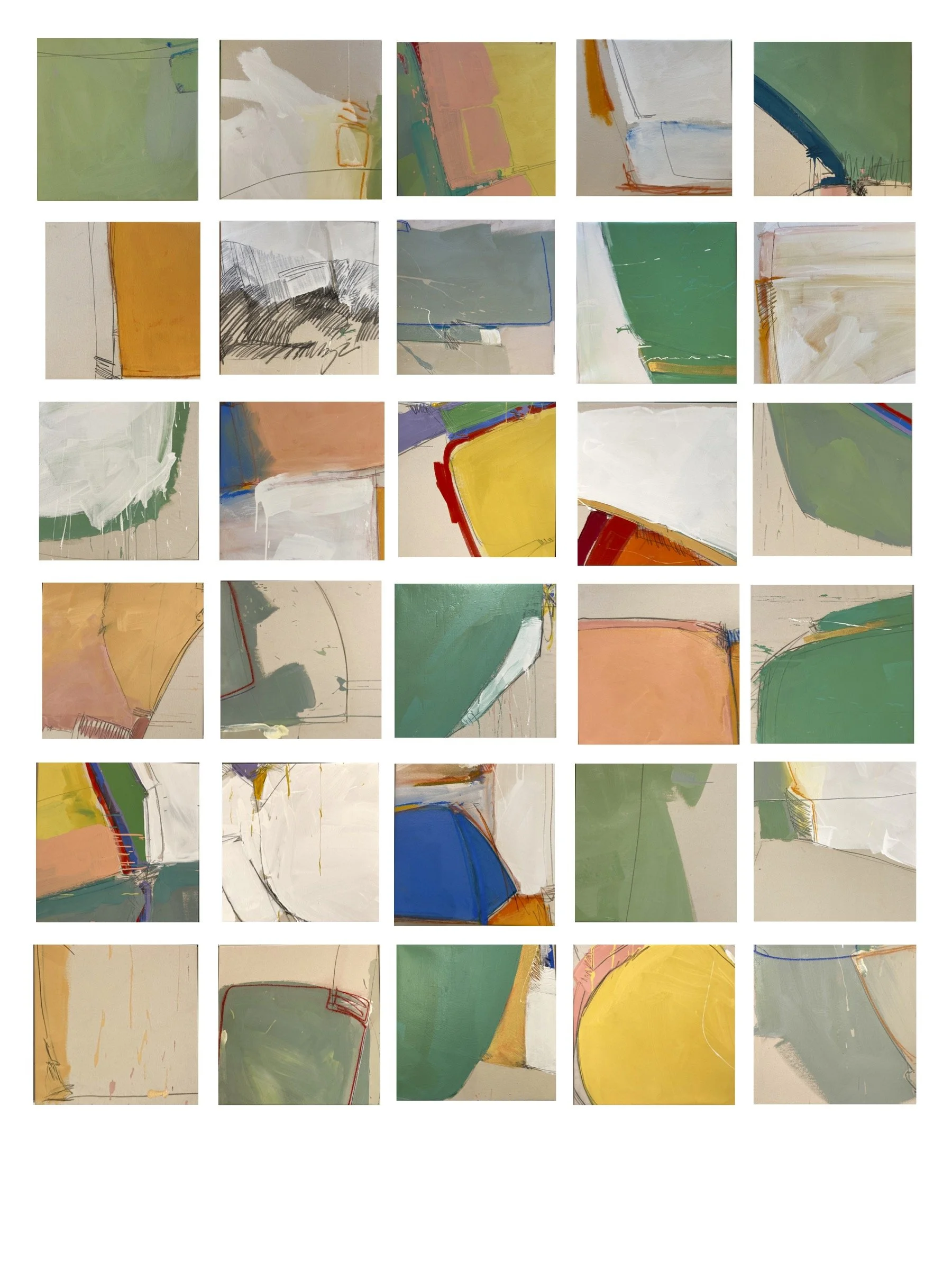  ONEing [artPrize2024 @ fountain street church downtown grandRapids MI] - 30 squares 24”each - total 136” x 164” acrylicPolymer, gloss gel &amp; varnish with conteStick, pastel &amp; ebonyPencil on raw cottonDuck canvas - each of these canvases is av