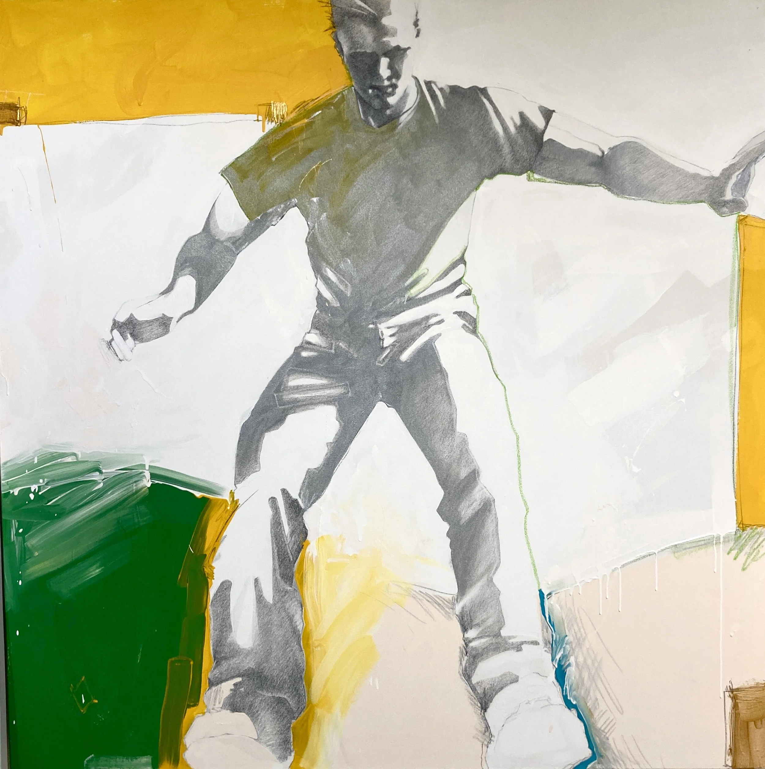 ‘findingMYfeet’ 5’sq #4canvas of 8 total - my entry hosted @deVos center in grandRapids sept18 thru oct4 - installs sept2 with artist reception sept18 from 6-8pm