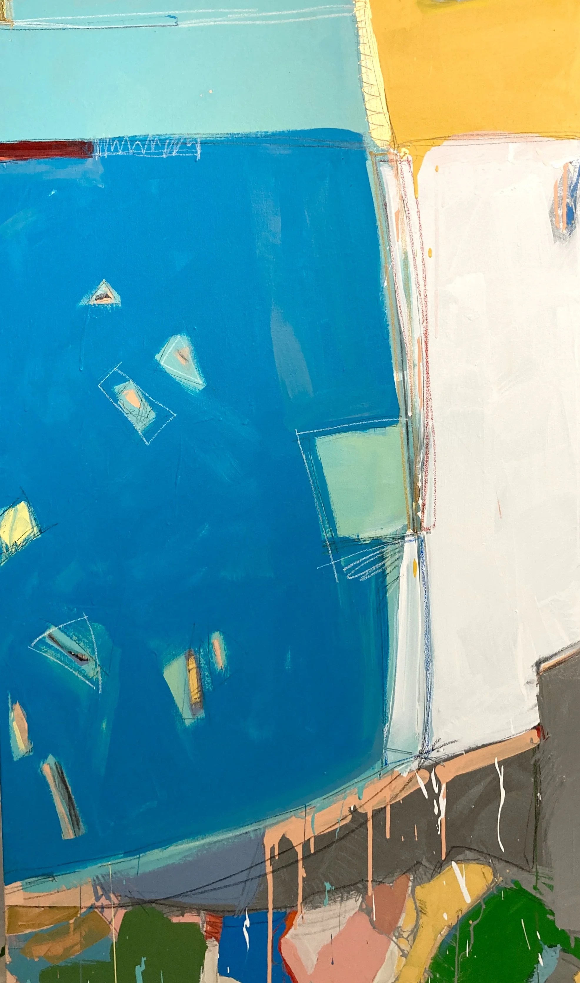 ‘findingMYfeet’ 5’sq #3canvas of 8 total - my entry hosted @deVos center in grandRapids sept18 thru oct4 - installs sept2 with artist reception sept18 from 6-8pm