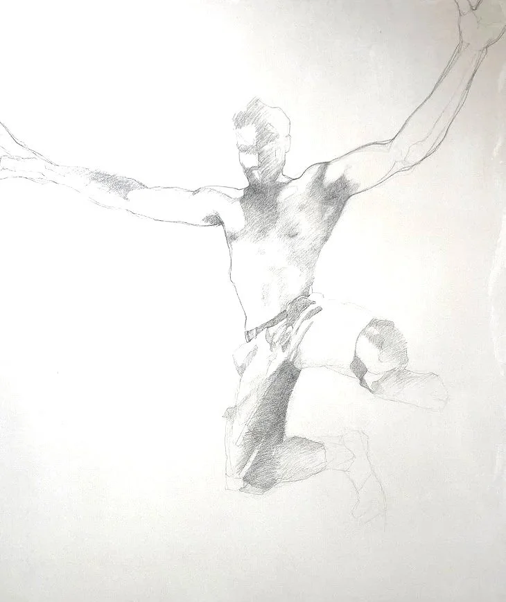  ‘INtrust’ - ebonyPencil, gesso &amp; acrylic on 4’x5’ raw canvas  