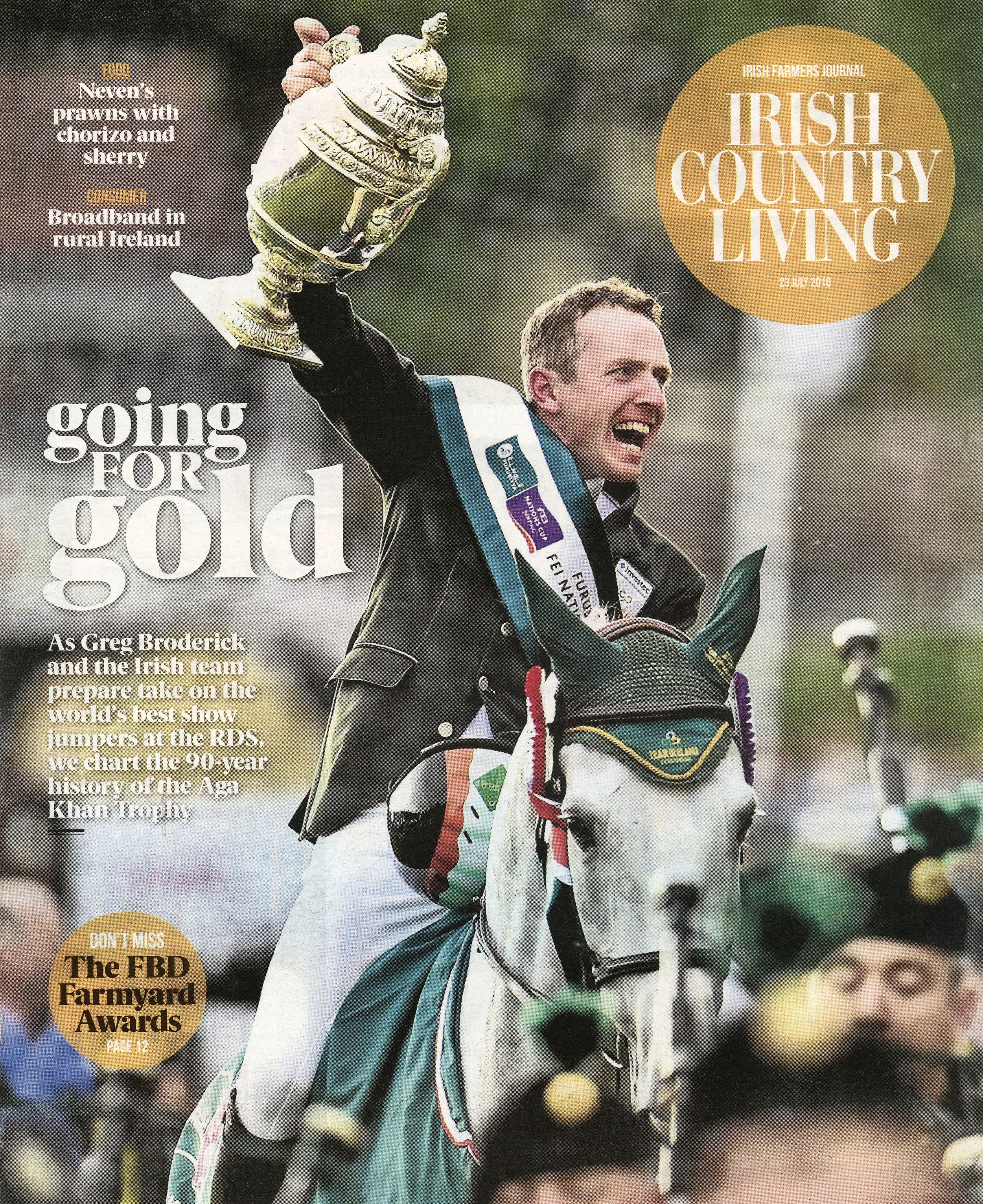  Greg Broderick of Ireland raises the Aga Khan Cup at the RDS August 7 2015  Irish Country Living  