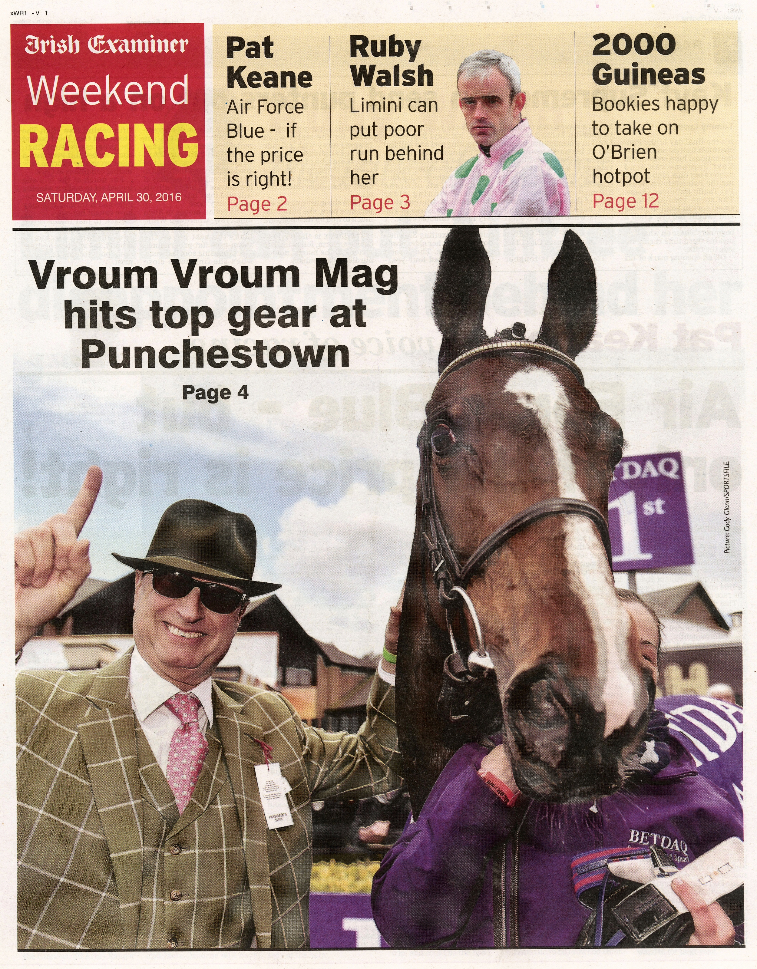  Owner Rich Ricci with Vroum Vroum Mag after winning at Punchestown Festival April 30 2016  Irish Examiner  