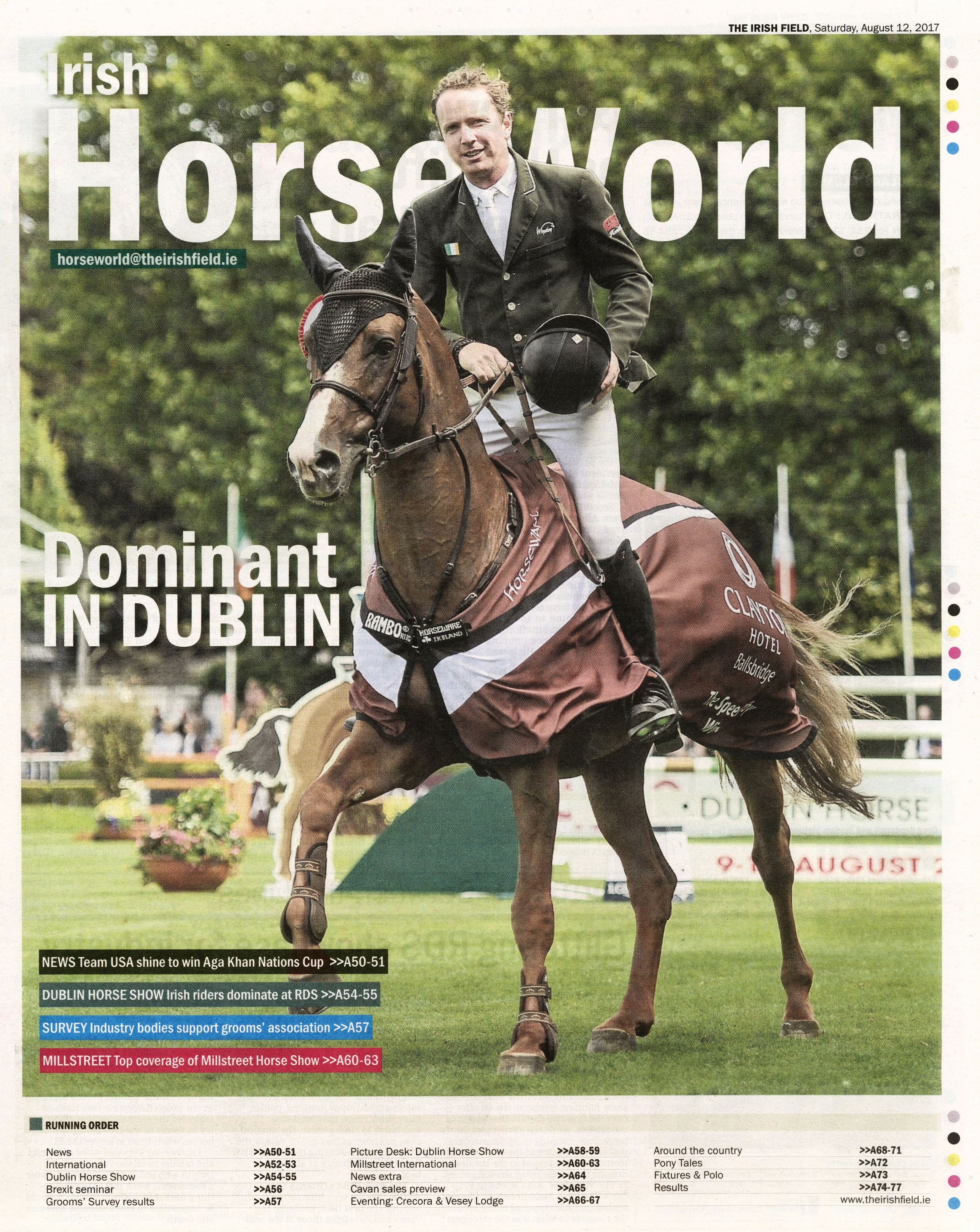  Greg Broderick of Ireland celebrates a win during the Dublin Horse Show    August 12 2017  The Irish Field  