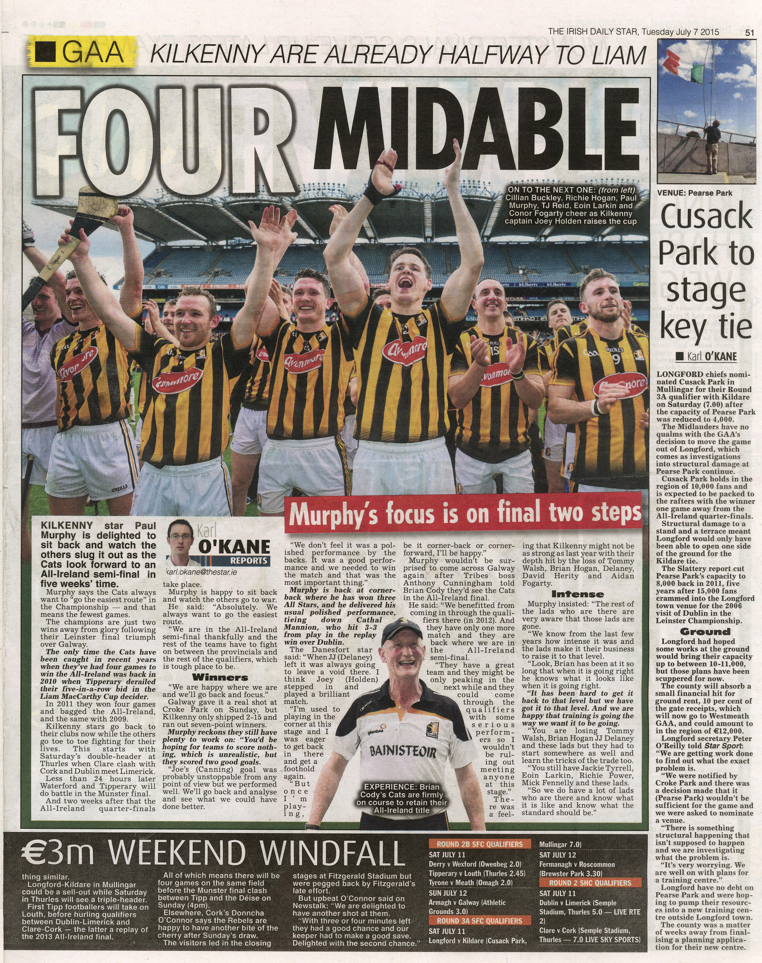  Kilkenny celebrates victory over Galway to win Leinster Senior Hurling Championship at Croke Park July 7 2015  Irish Daily Sun  
