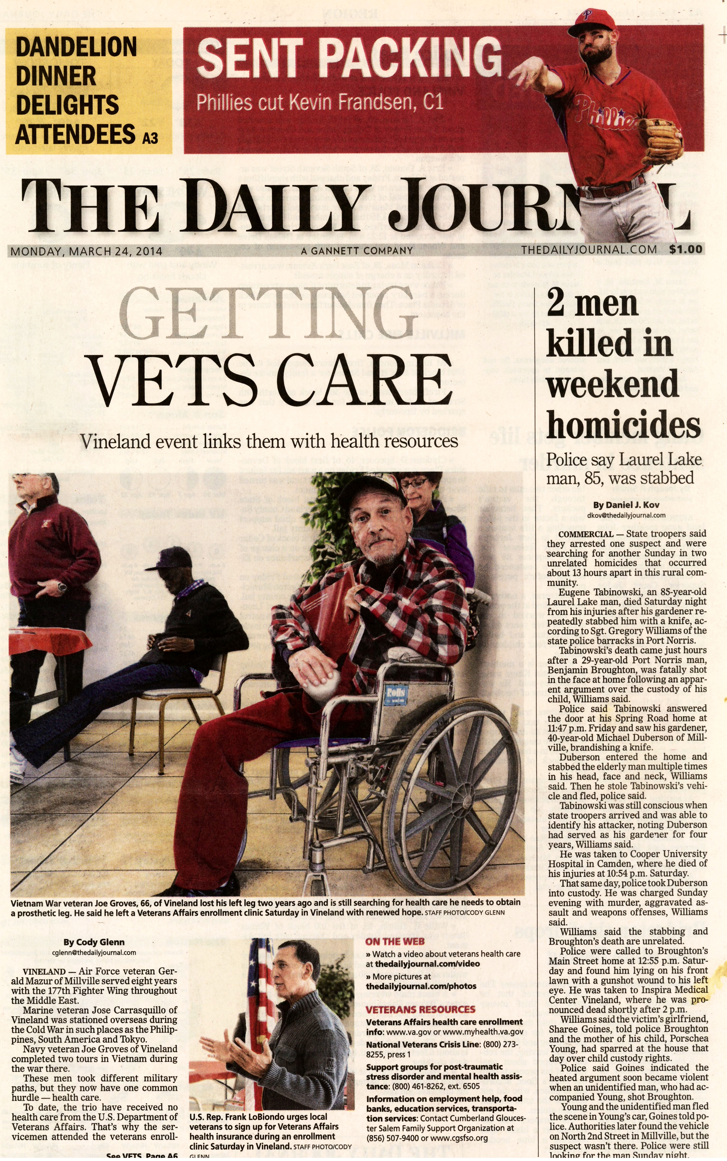  Military veterans health event in Vineland,&nbsp;New Jersey March 24, 2014 /  The Daily Journal  
