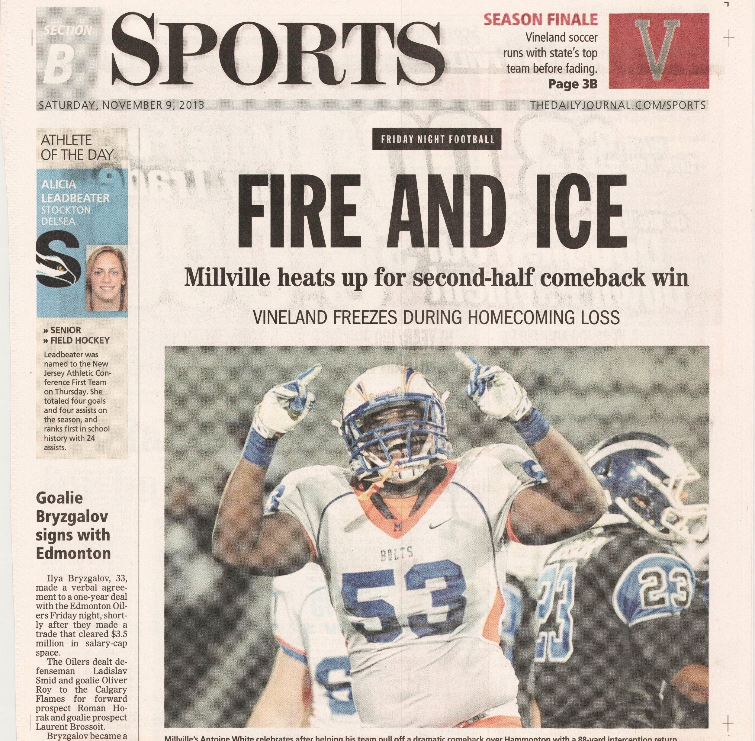  Millville v Hammonton November 9, 2013 /  The Daily Journal  