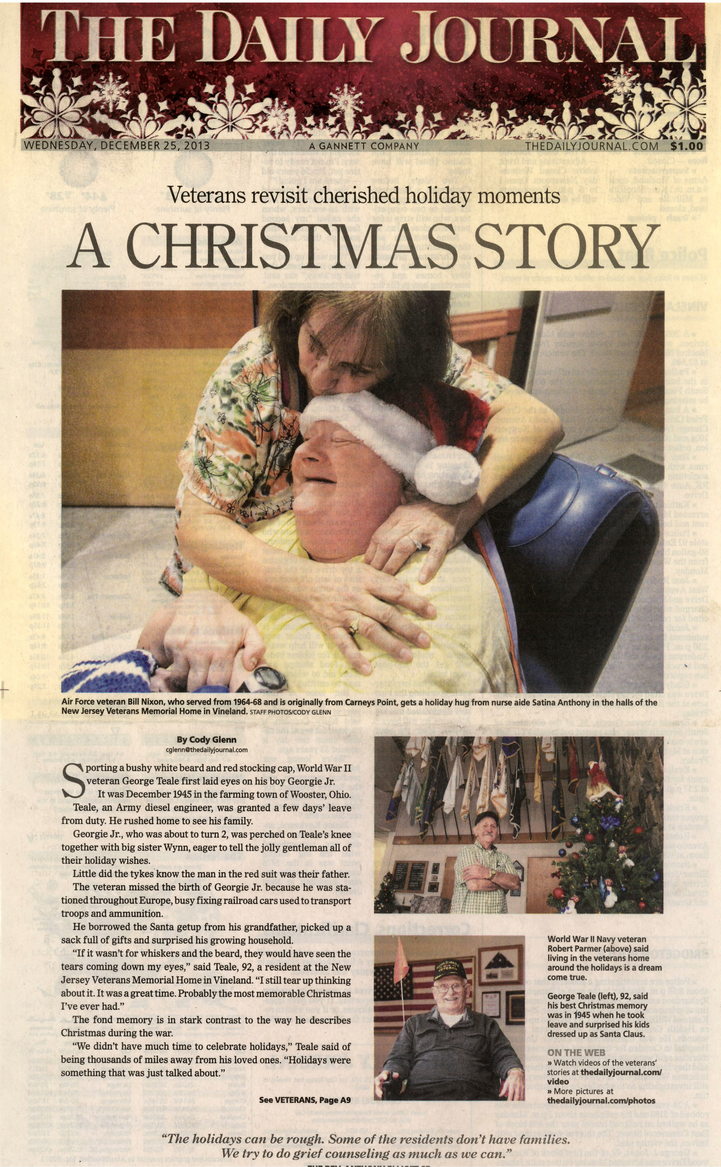  Christmas stories at the New Jersey Veterans Memorial Home 2013  The Daily Journal  