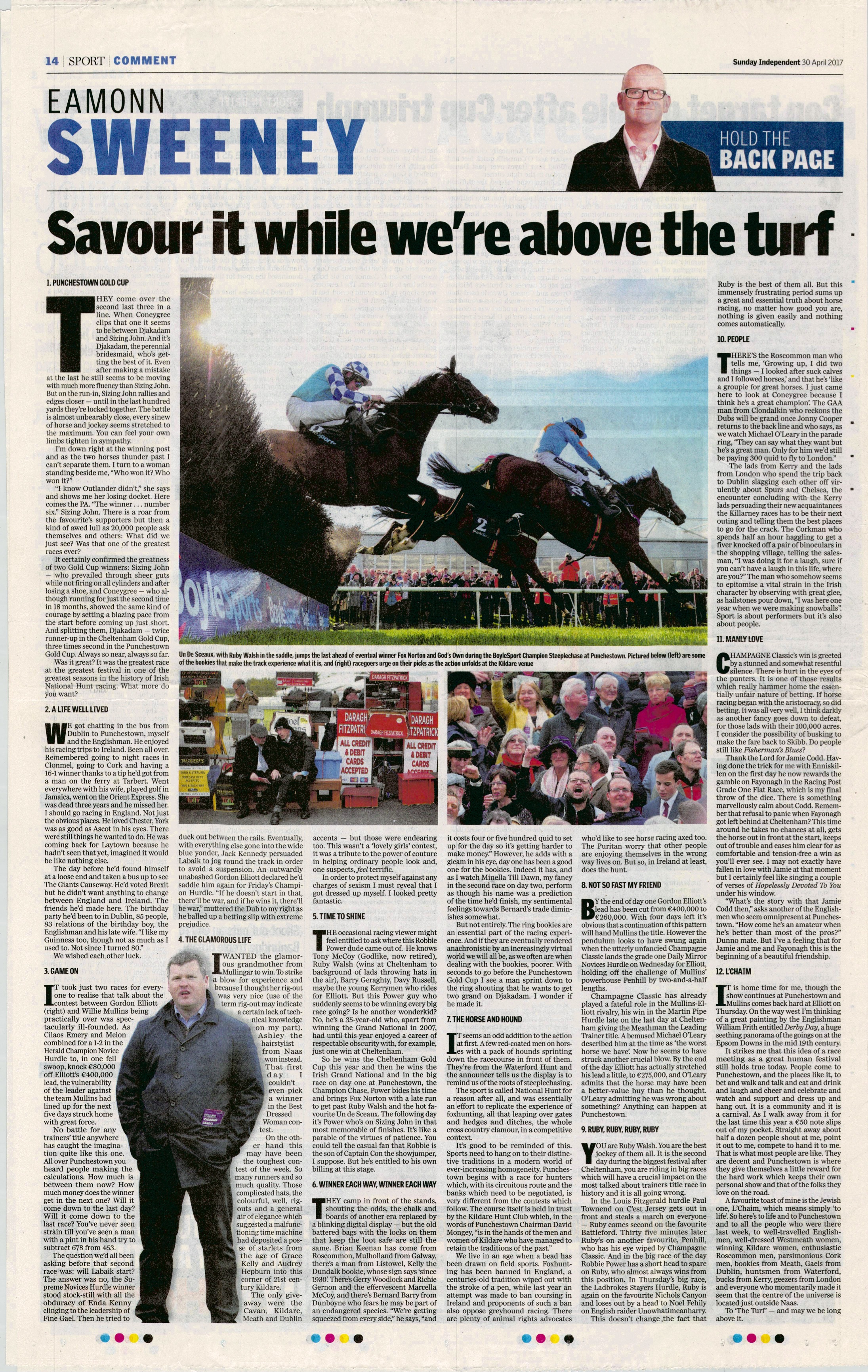  Un De Sceaux and Ruby Walsh Punchestown April 30 2017  / Sunday Independent  