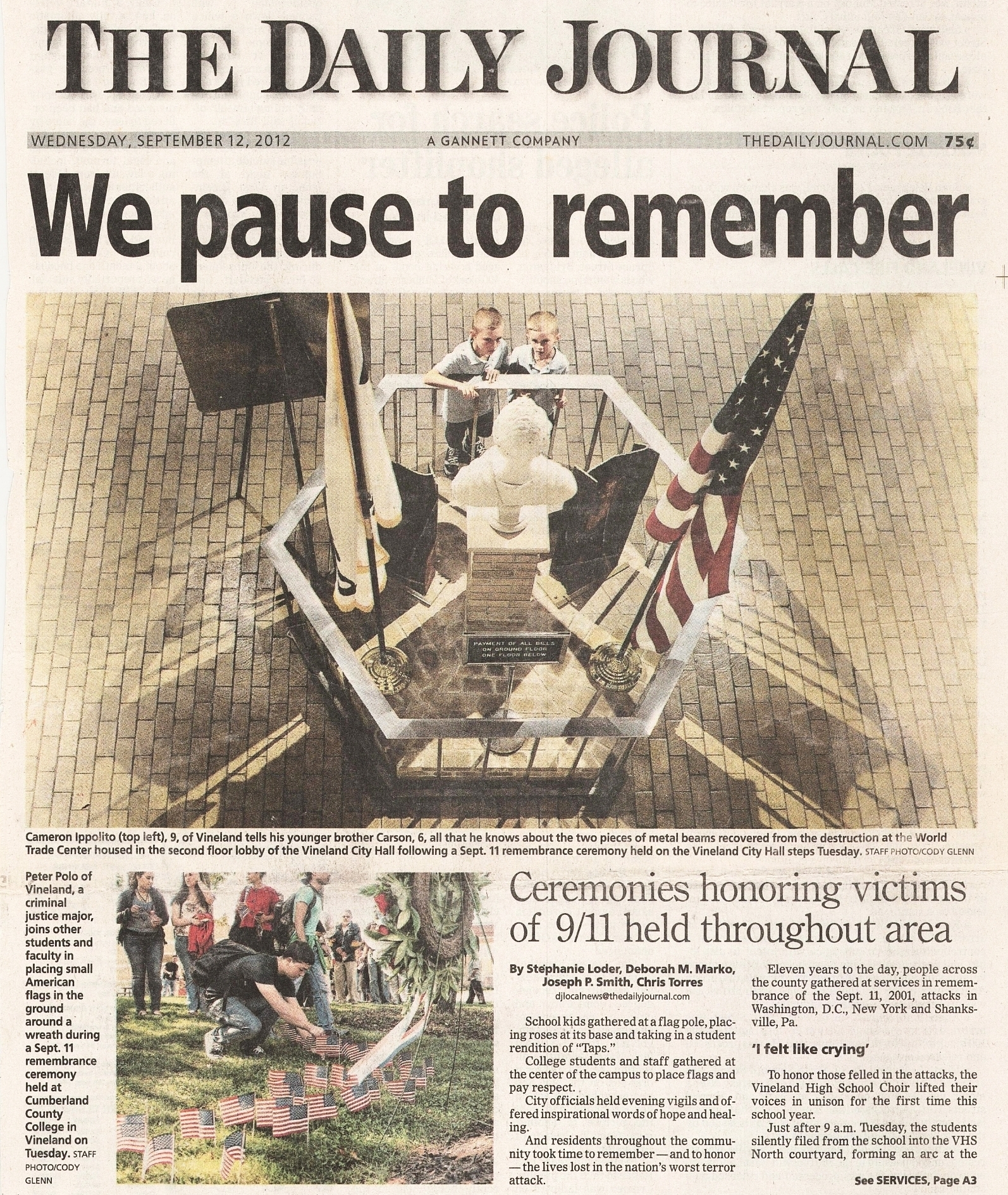  September 11 observations at Vineland City Hall 2012 /  The Daily Journal   
