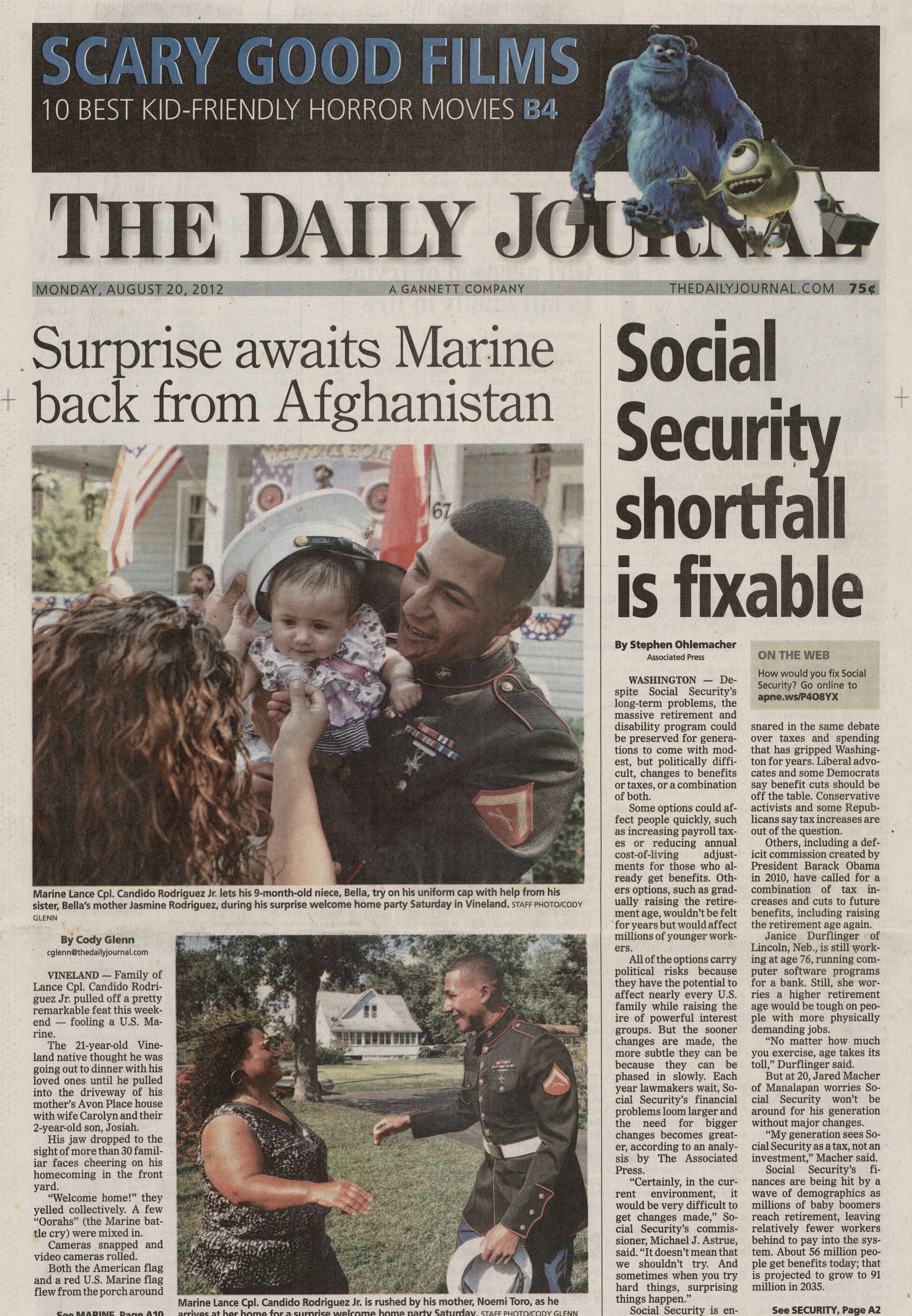  Marine Candido Rodriguez greeted by a surprise welcome homecoming August 20 2012 /  The Daily Journal  