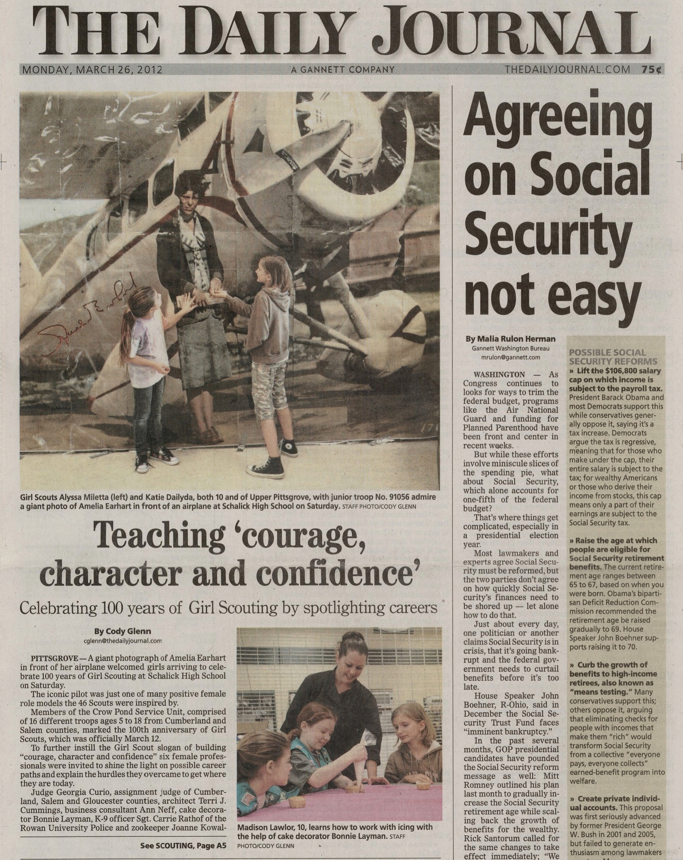  Celebrating 100 years of Girl Scouting in Pittsgrove Township March 26 2012 /  The Daily Journal  