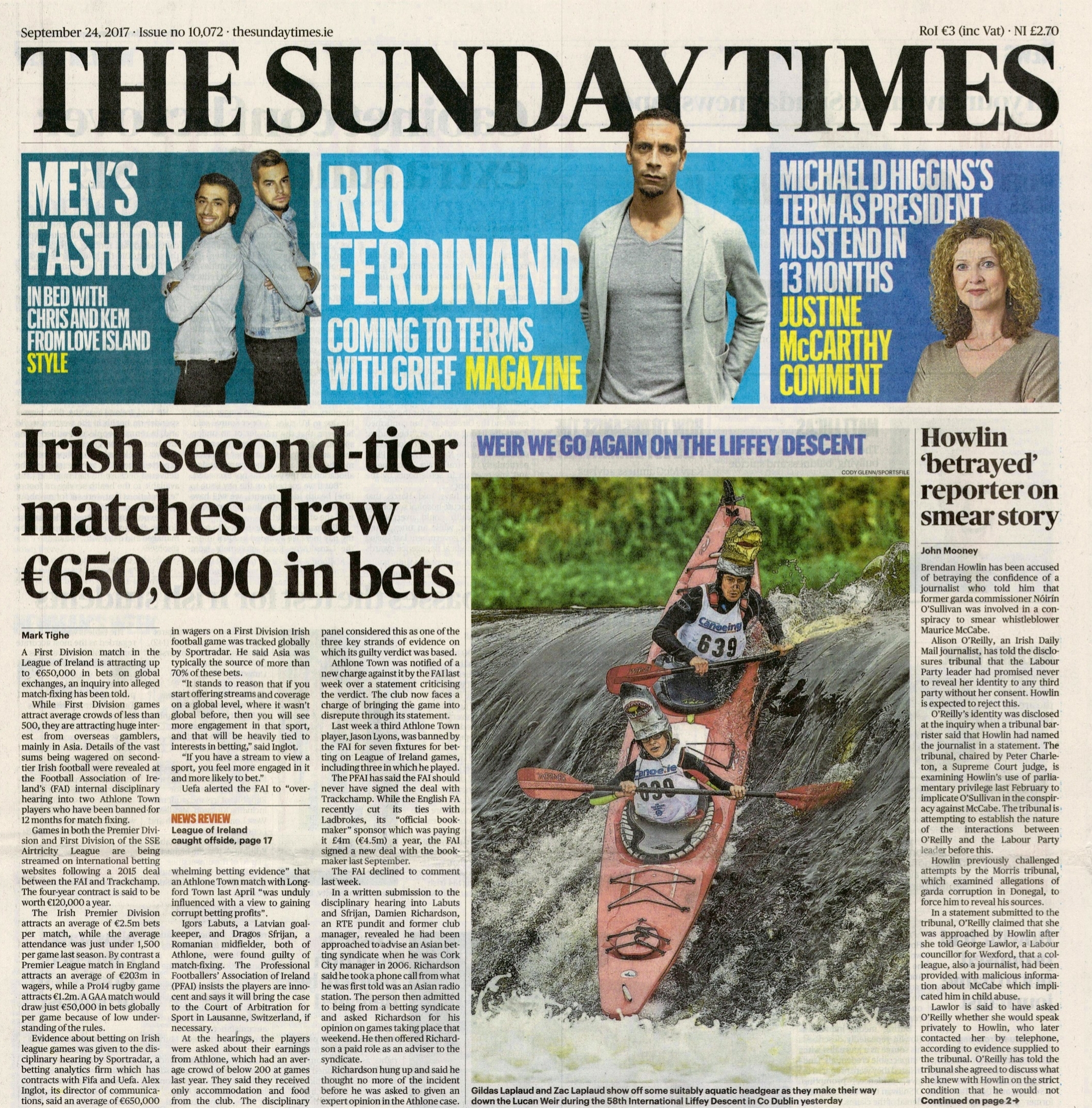  The Liffey Descent in Dublin, Ireland September 24 2017  / The Sunday Times  