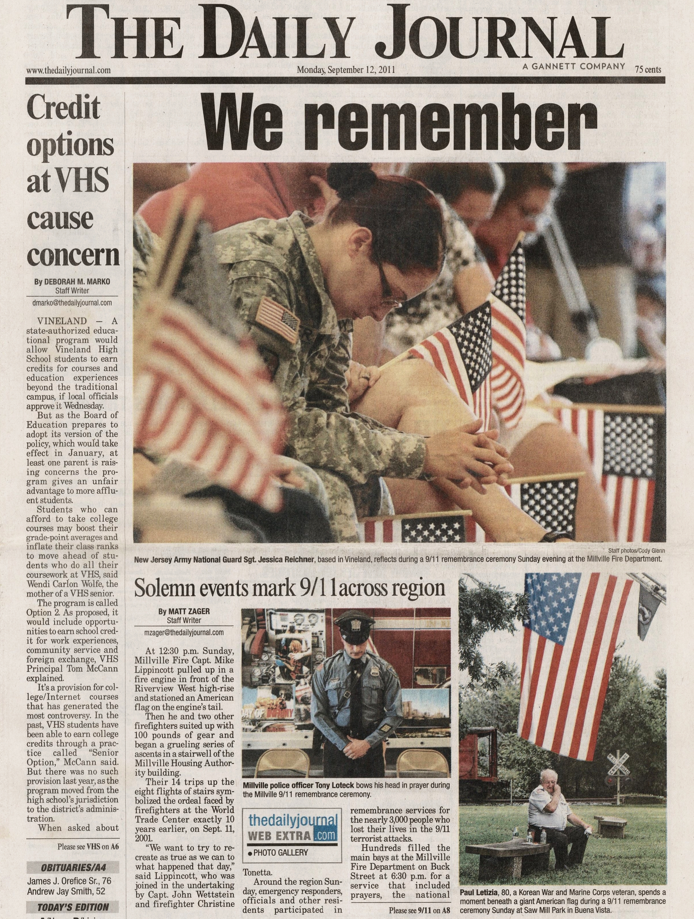  10-year anniversary of September 11 attacks remembered September 12 2011 /  The Daily Journal  