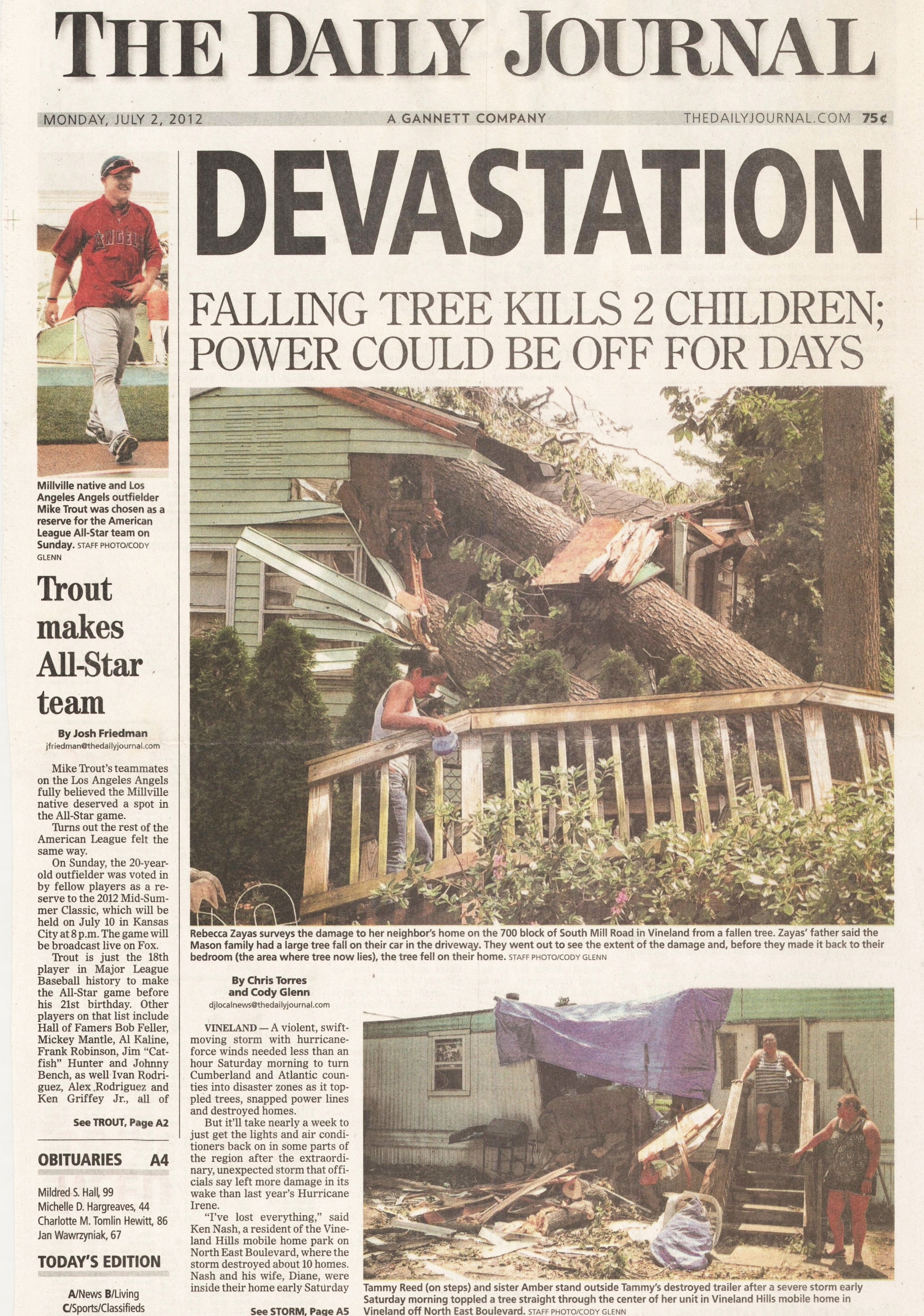  A "superstorm"&nbsp;rocks Cumberland County New Jersey July 2 2012 /  The Daily Journal  