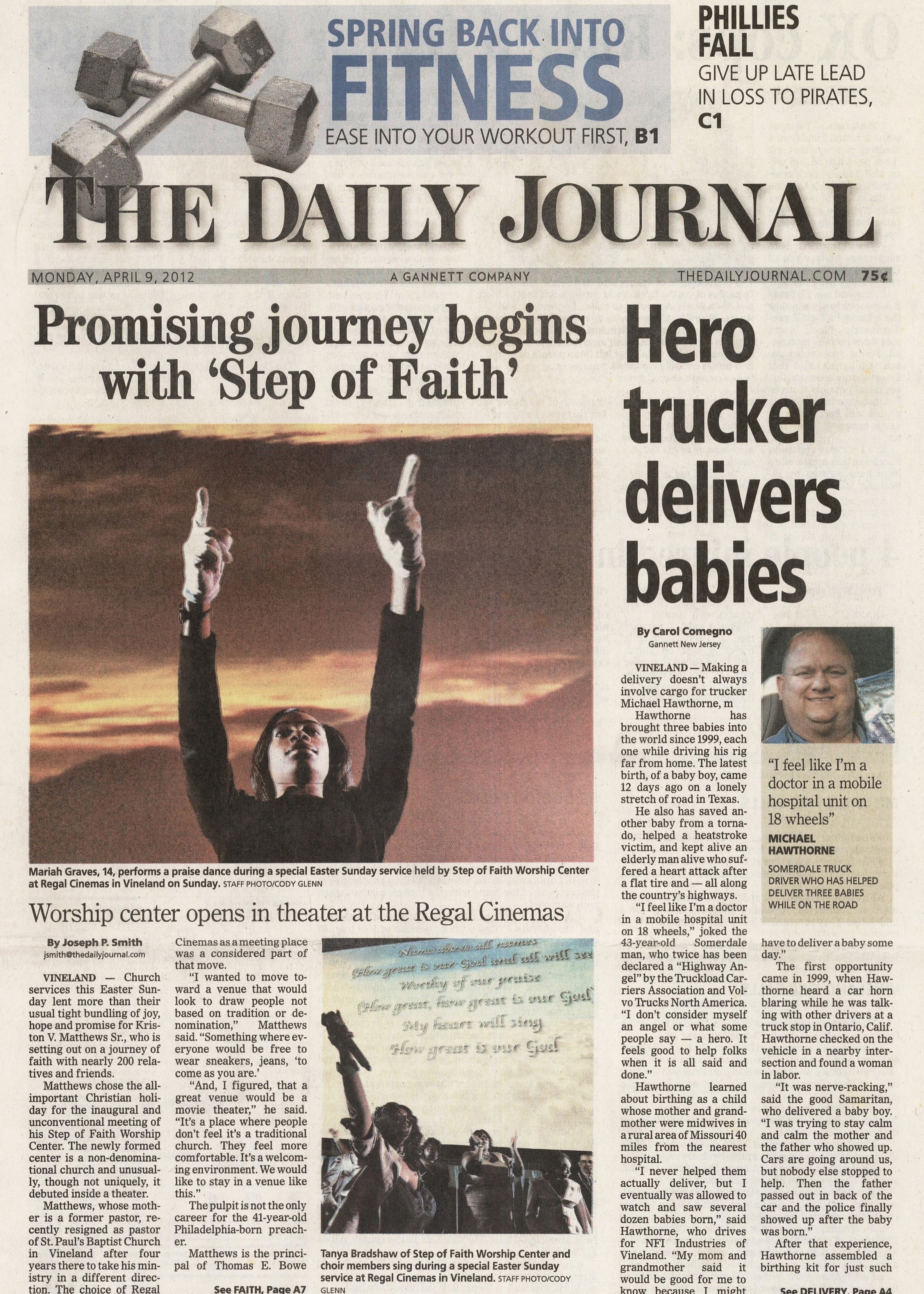  Cinema transformed to a worship center in Vineland April 9 2012 /  The Daily Journal  
