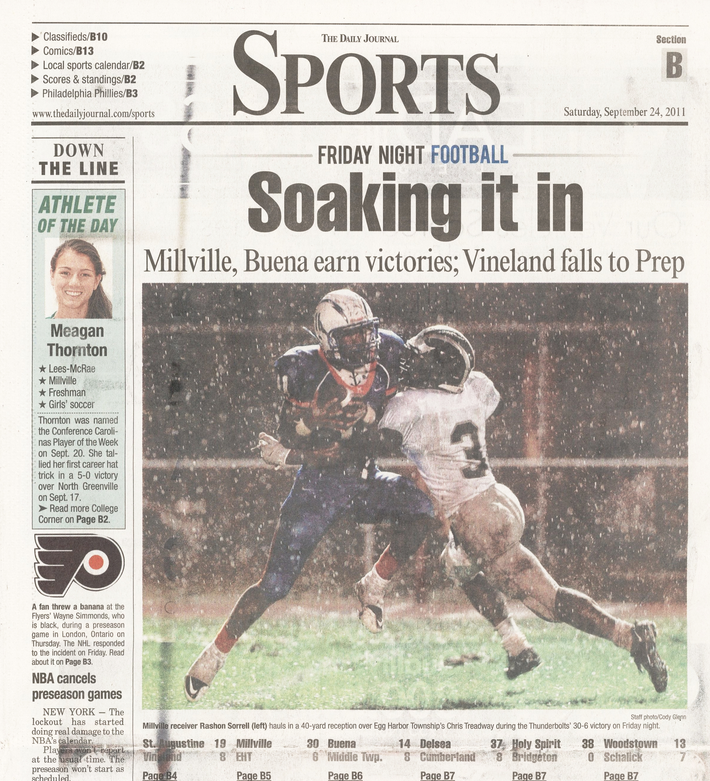  Millville v EHT Football September 24 2011 /  The Daily Journal  