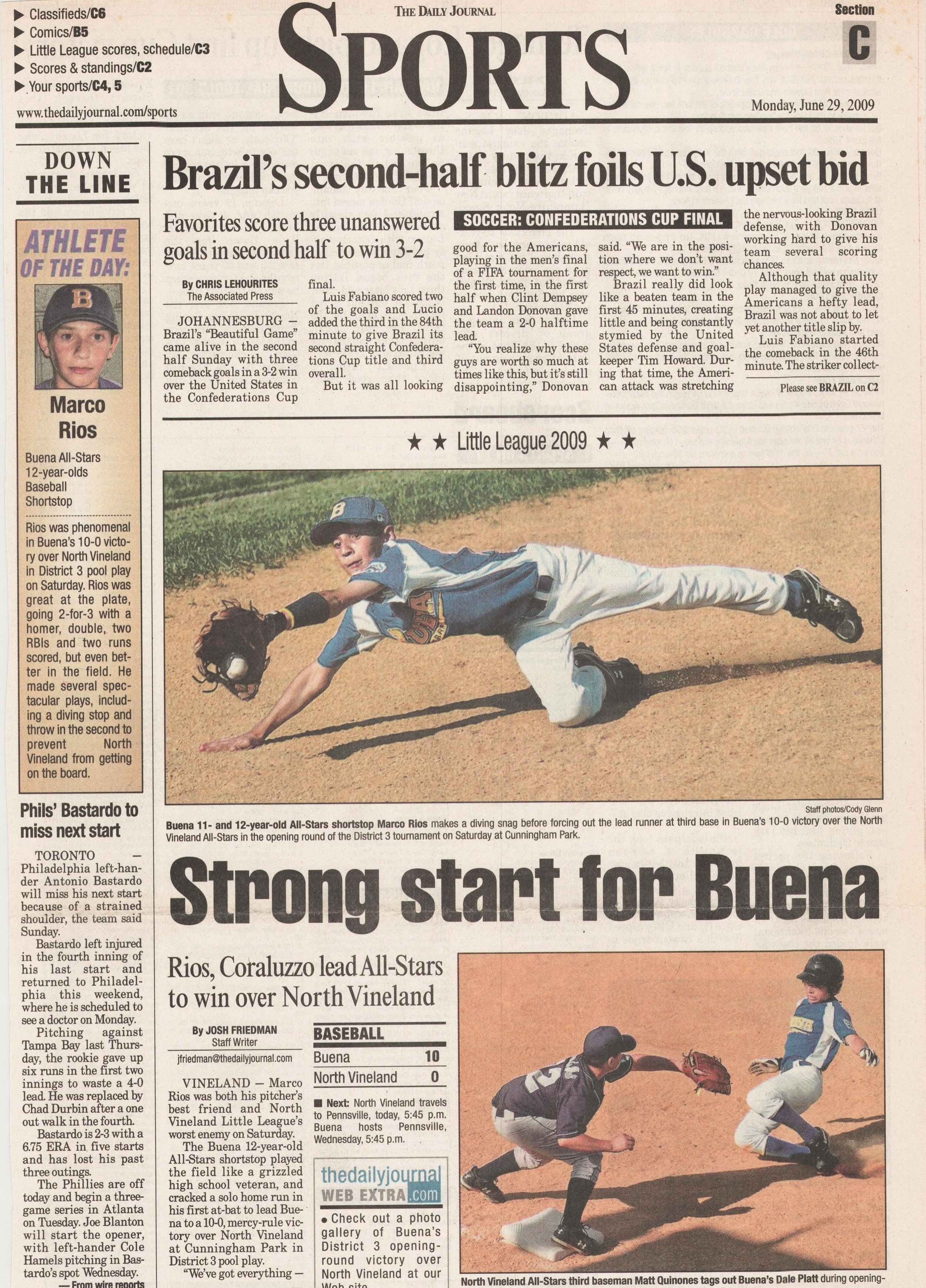  Buena v East Vineland Little League June 29 2009 /  The Daily Journal  