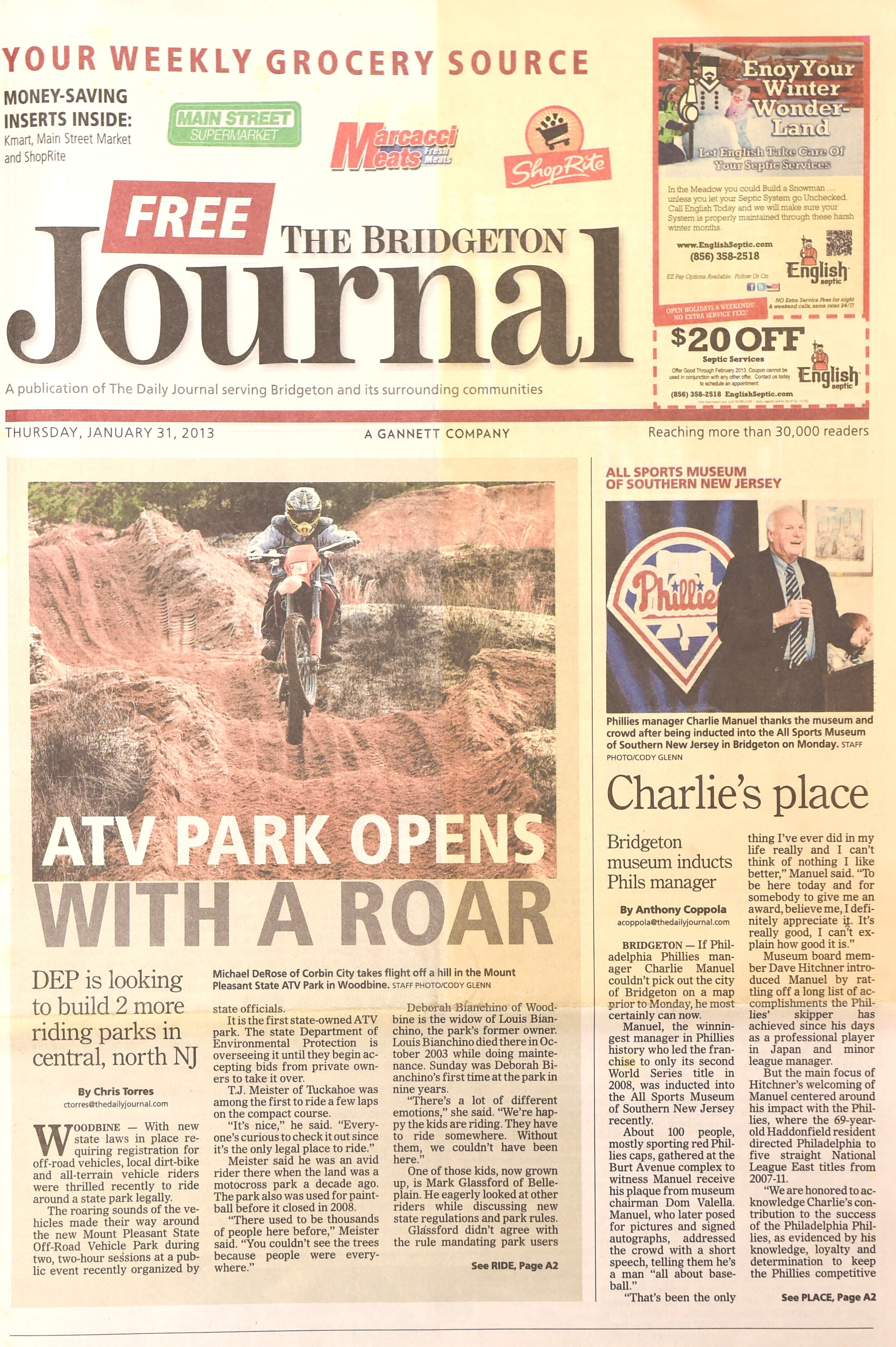 ATV Park opens in Woodbine January 31, 2013 /  The Bridgeton Journal  
