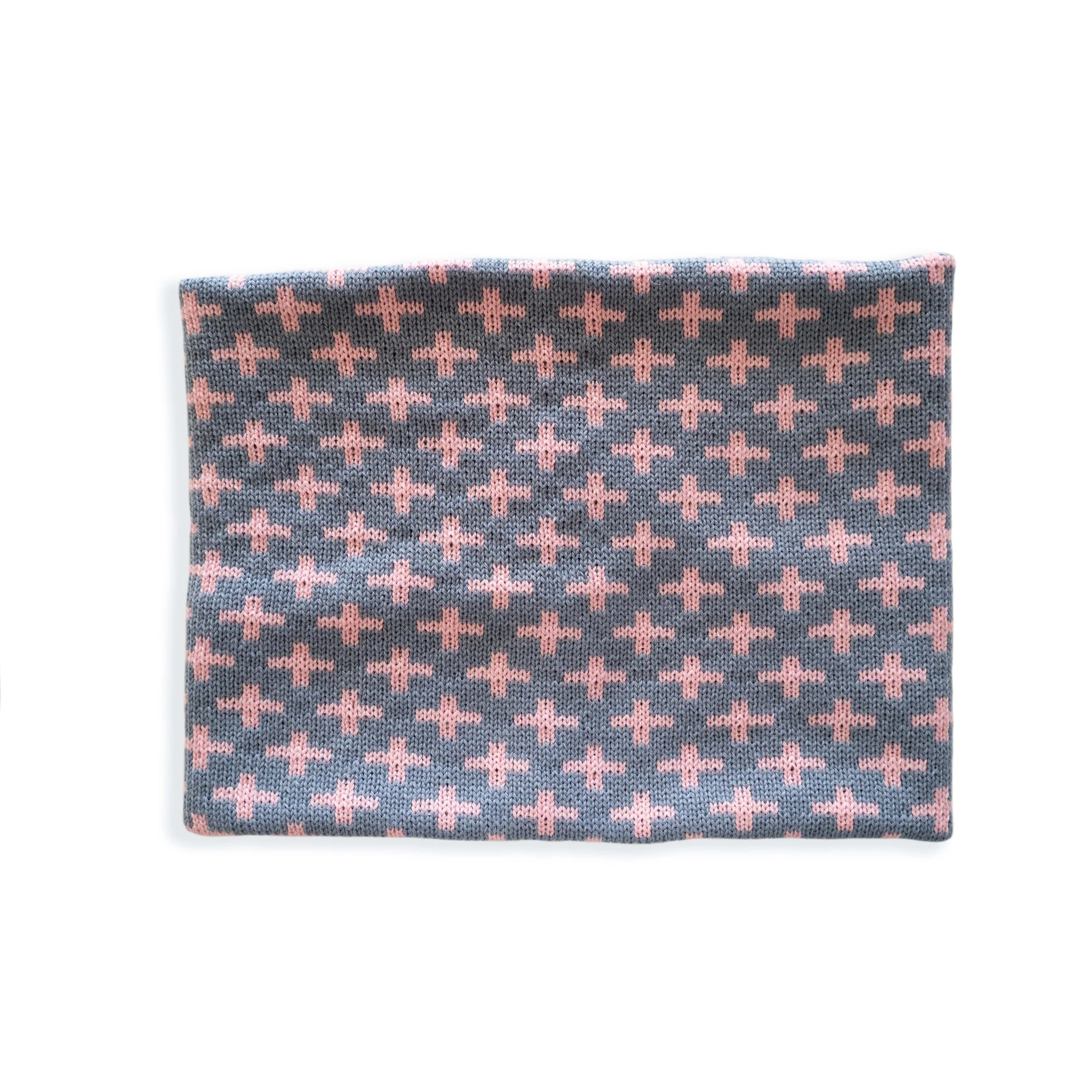 Grey Background + Pink Star Cowl