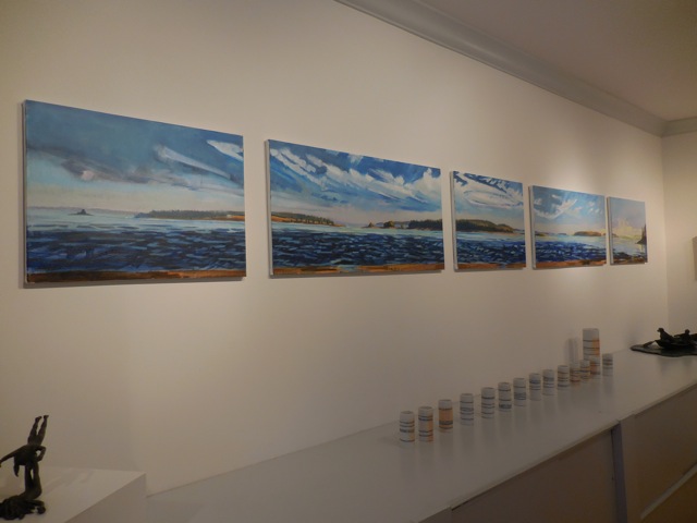 World Without End, oil on canvas by Louise Bourne, 14 Cups and a Pitcher by Eila Remelius, Ringlet by Basha Olson