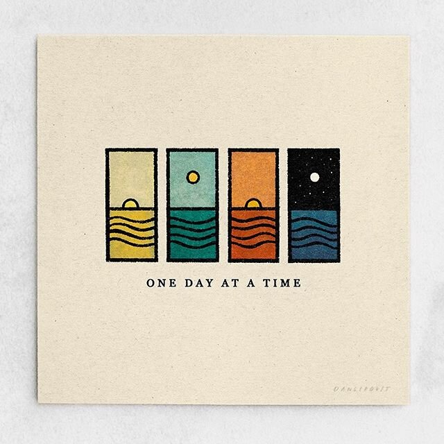 ✹ ✦ One Day at a Time Print ✦ ☾ ☞ This light background version is now up in my shop. Thank you for supporting my small shop and other small/local businesses during these uncertain times. Stay well! ❋ Shop in bio