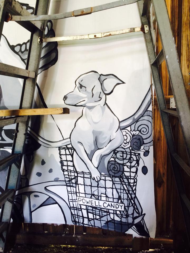 Flaunt Pop Up Mural Progress